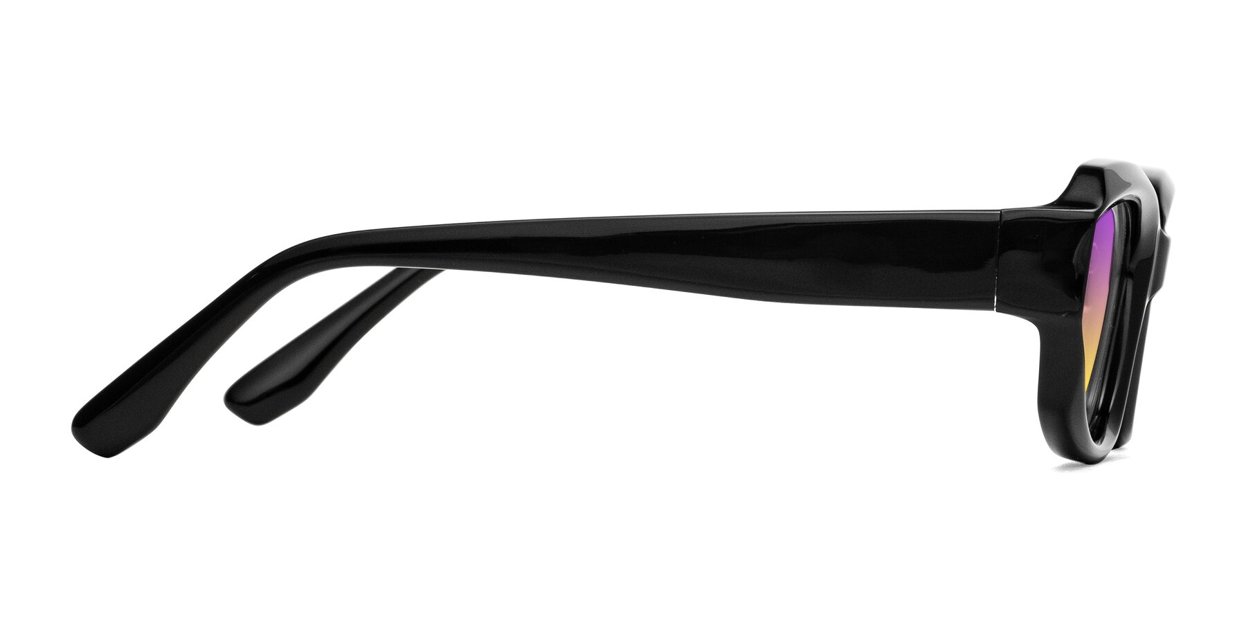 Side of Cullari in Black with Purple / Yellow Gradient Lenses