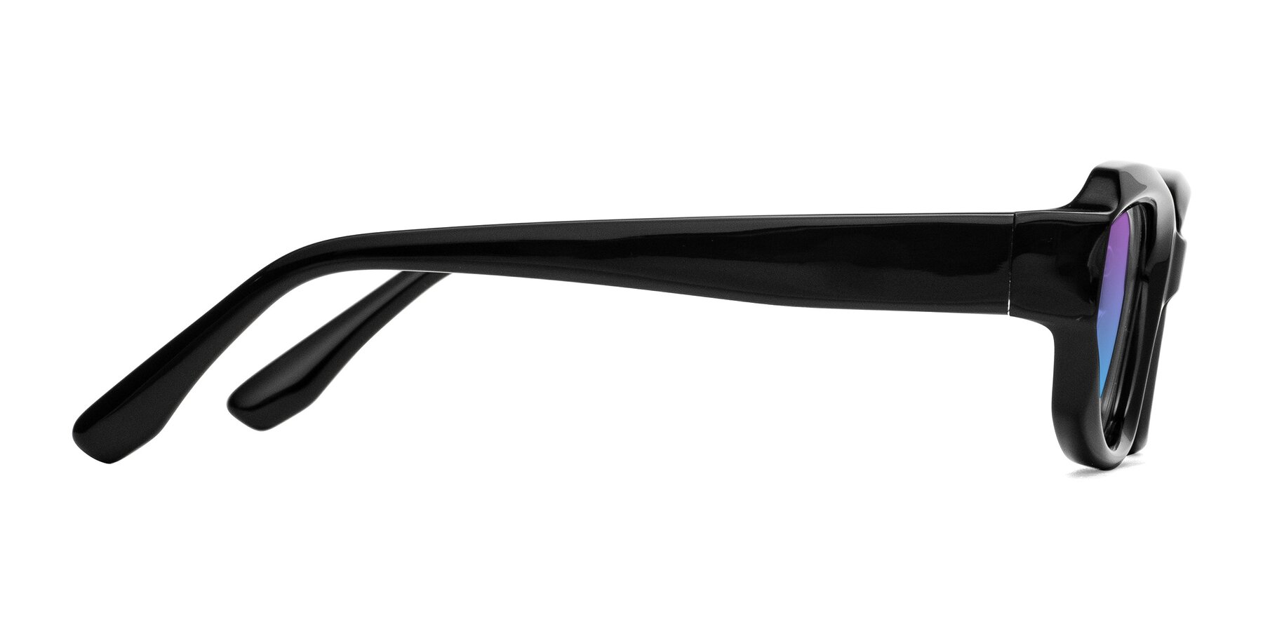 Side of Cullari in Black with Purple / Blue Gradient Lenses