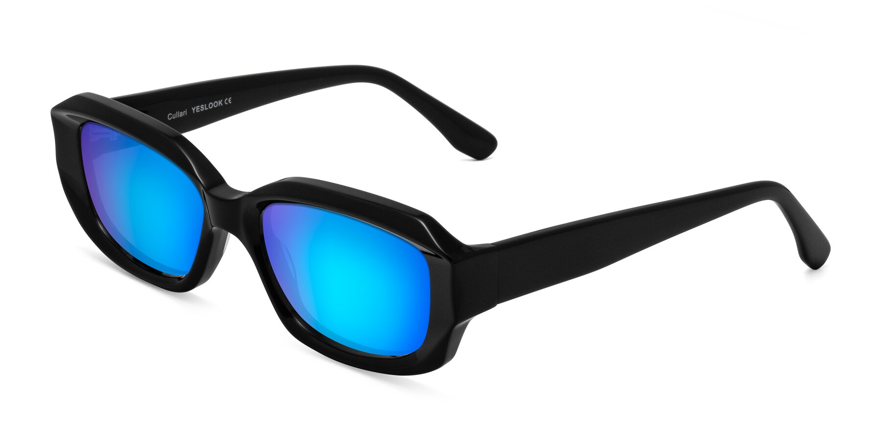 Angle of Cullari in Black with Blue Mirrored Lenses