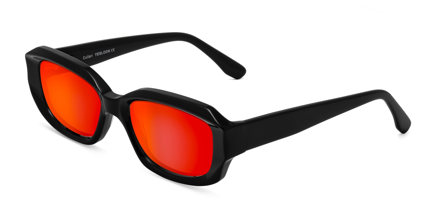 Angle of Cullari in Black with Red Gold Mirrored Lenses