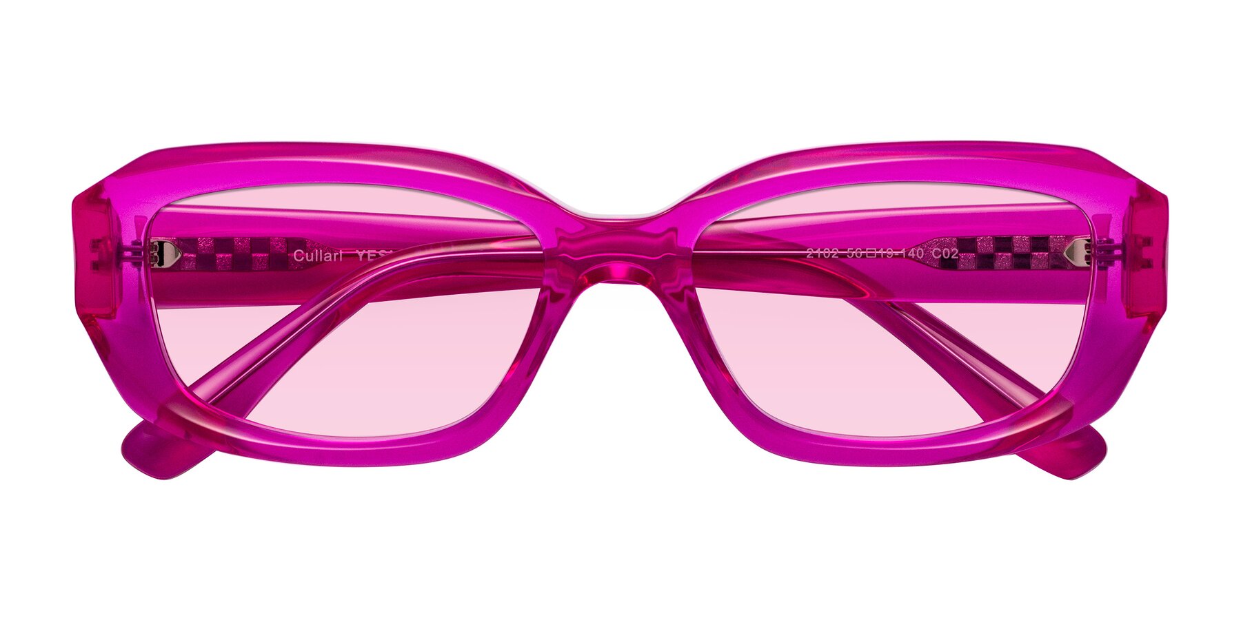 Folded Front of Cullari in Magenta with Light Pink Tinted Lenses