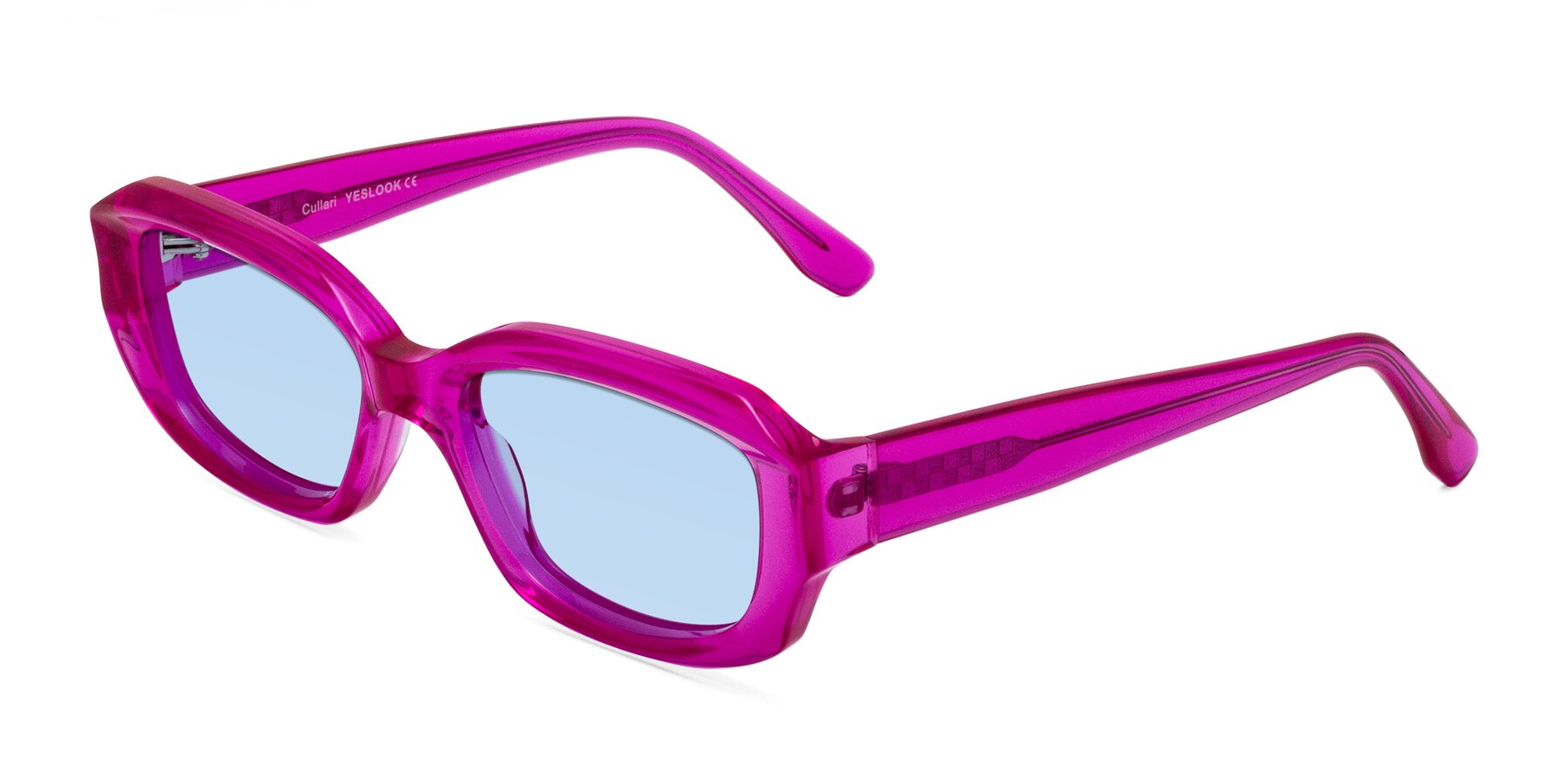 Angle of Cullari in Magenta with Light Blue Tinted Lenses