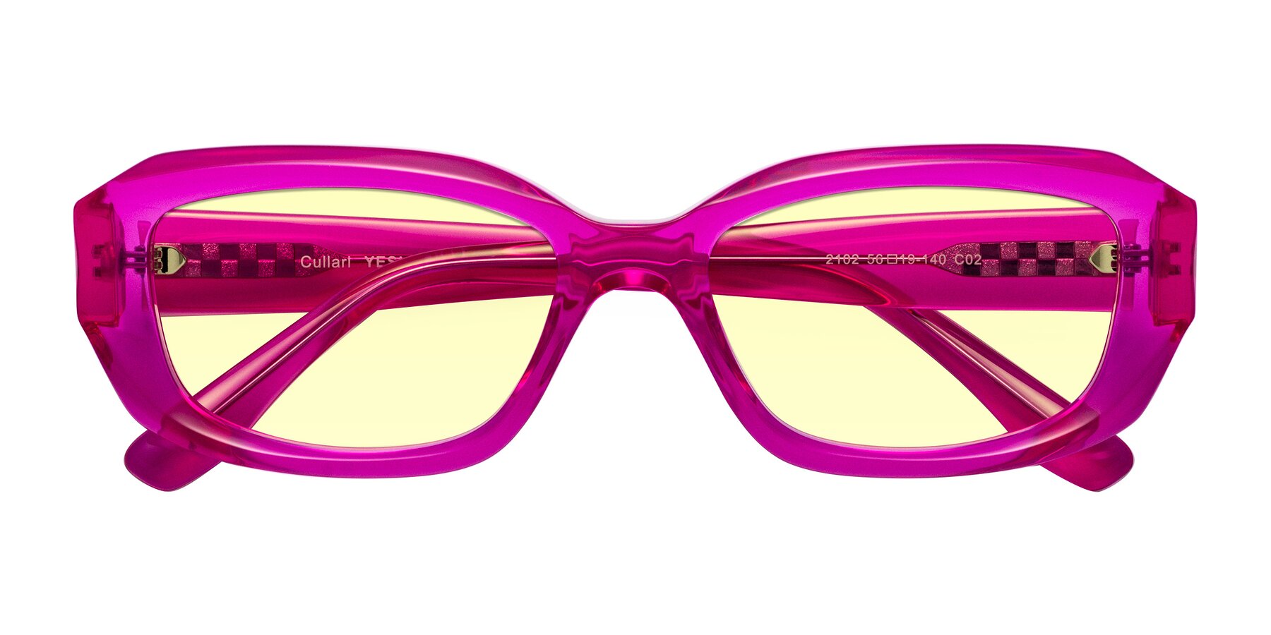 Folded Front of Cullari in Magenta with Light Yellow Tinted Lenses