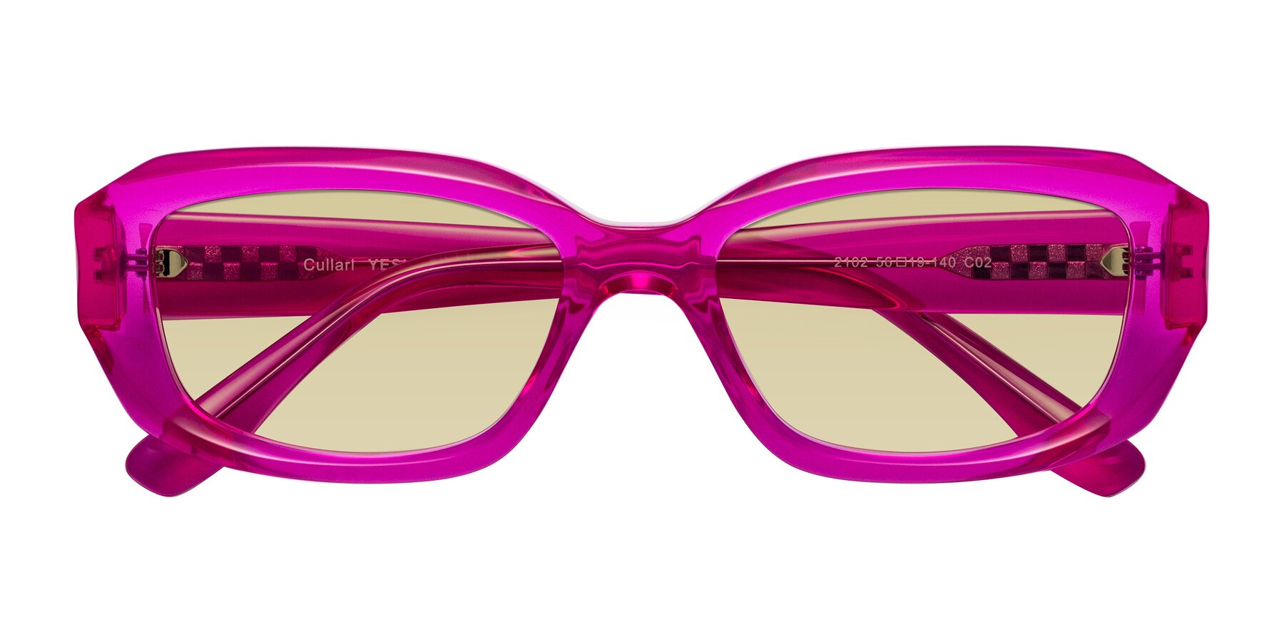 Folded Front of Cullari in Magenta with Light Champagne Tinted Lenses