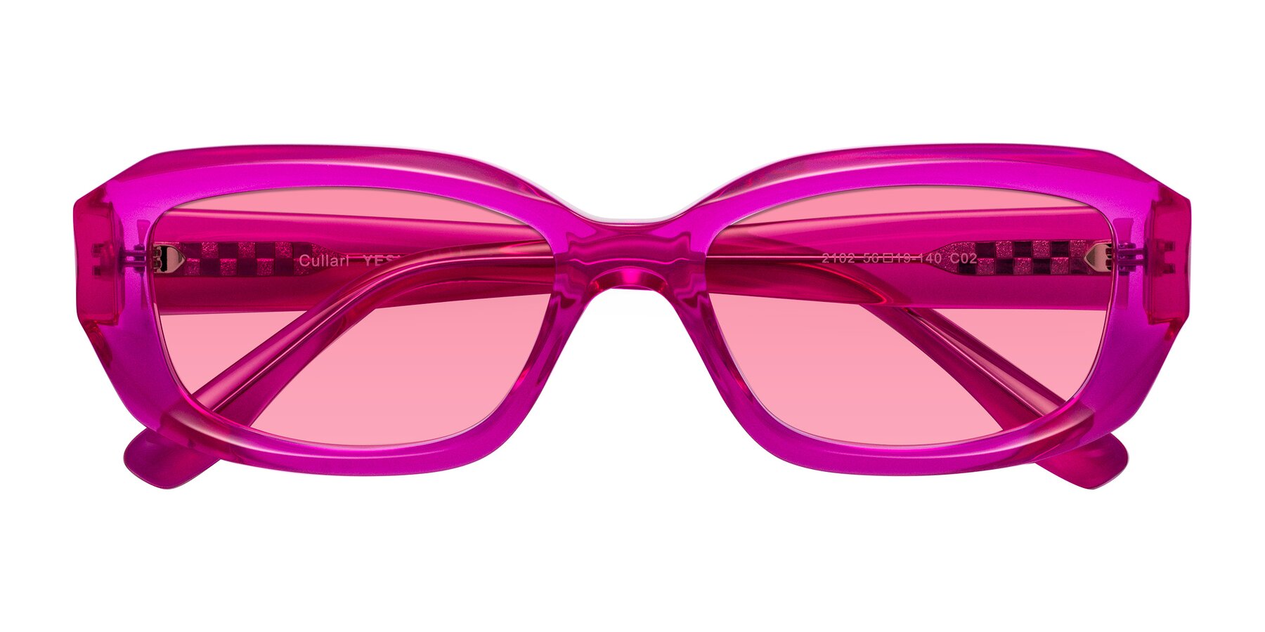 Folded Front of Cullari in Magenta with Pink Tinted Lenses