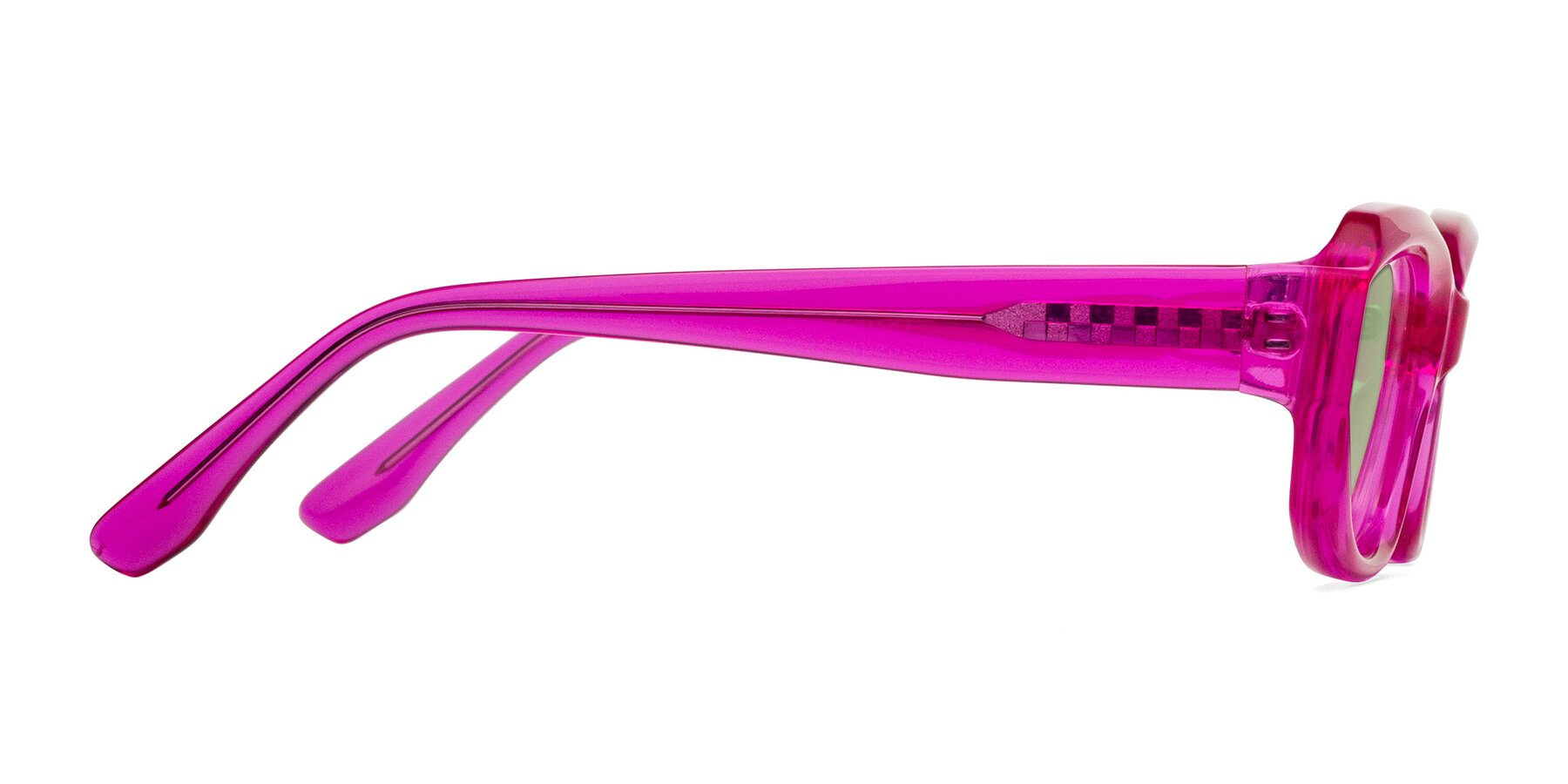 Side of Cullari in Magenta with Medium Green Tinted Lenses