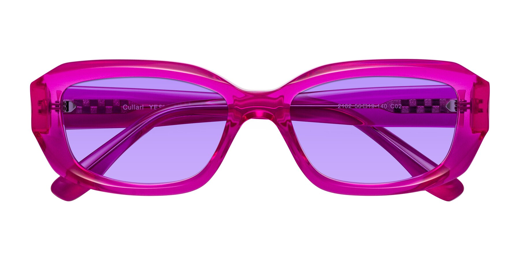 Folded Front of Cullari in Magenta with Medium Purple Tinted Lenses