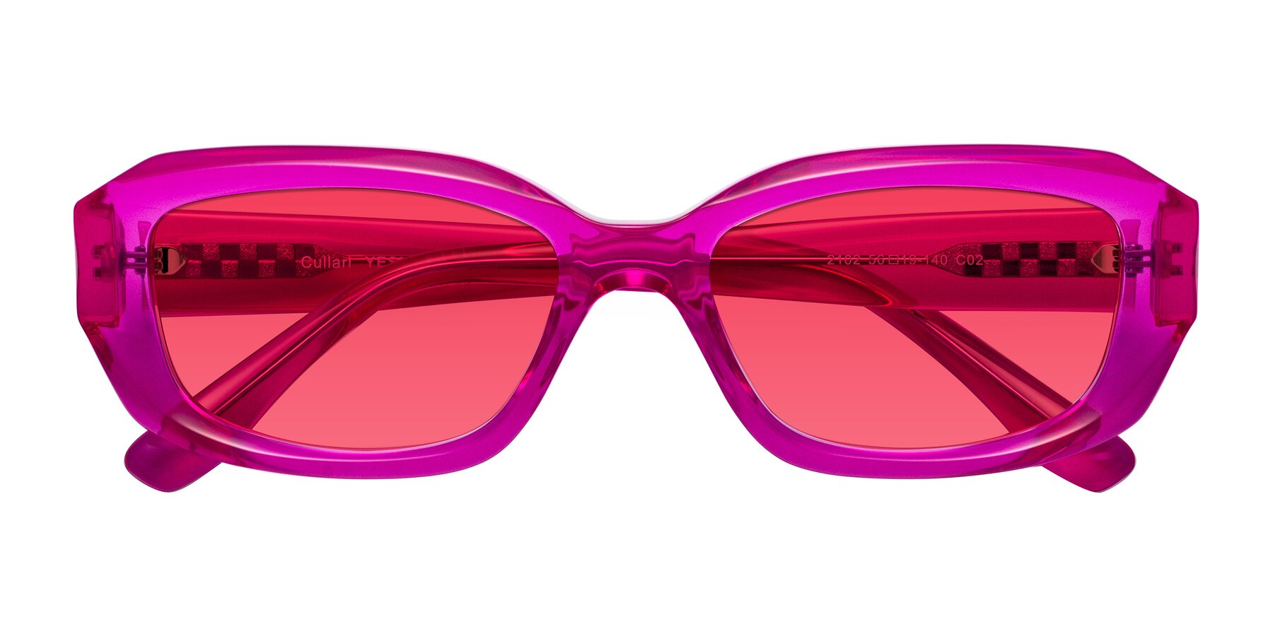Folded Front of Cullari in Magenta with Red Tinted Lenses