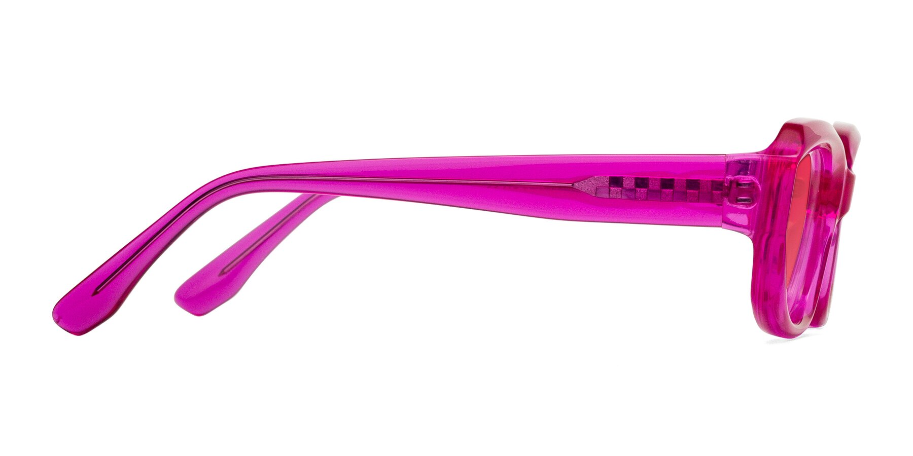 Side of Cullari in Magenta with Red Tinted Lenses