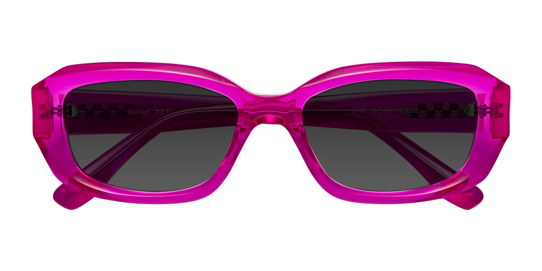 Folded Front of Cullari in Magenta with Gray Tinted Lenses