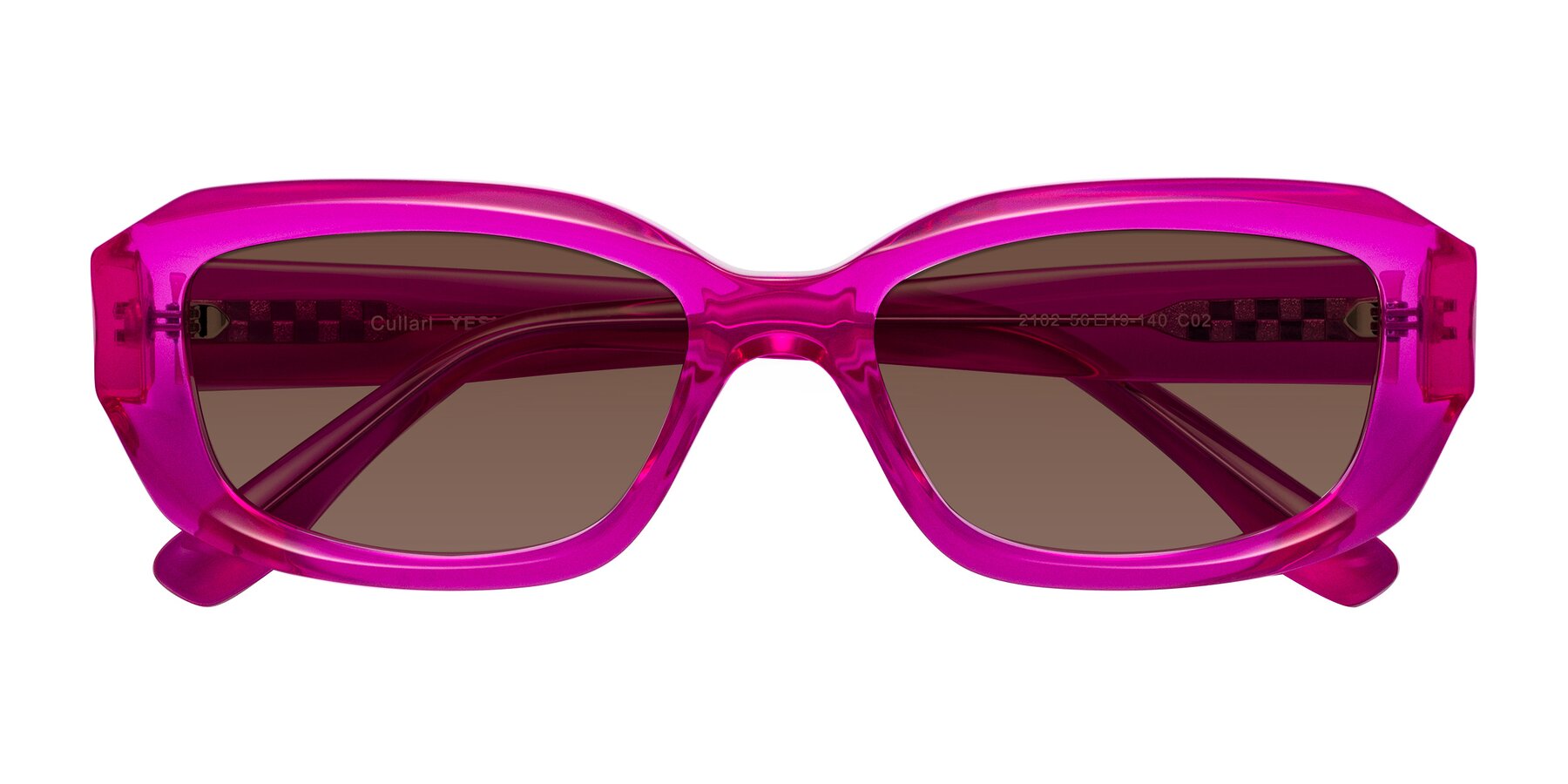 Folded Front of Cullari in Magenta with Brown Tinted Lenses