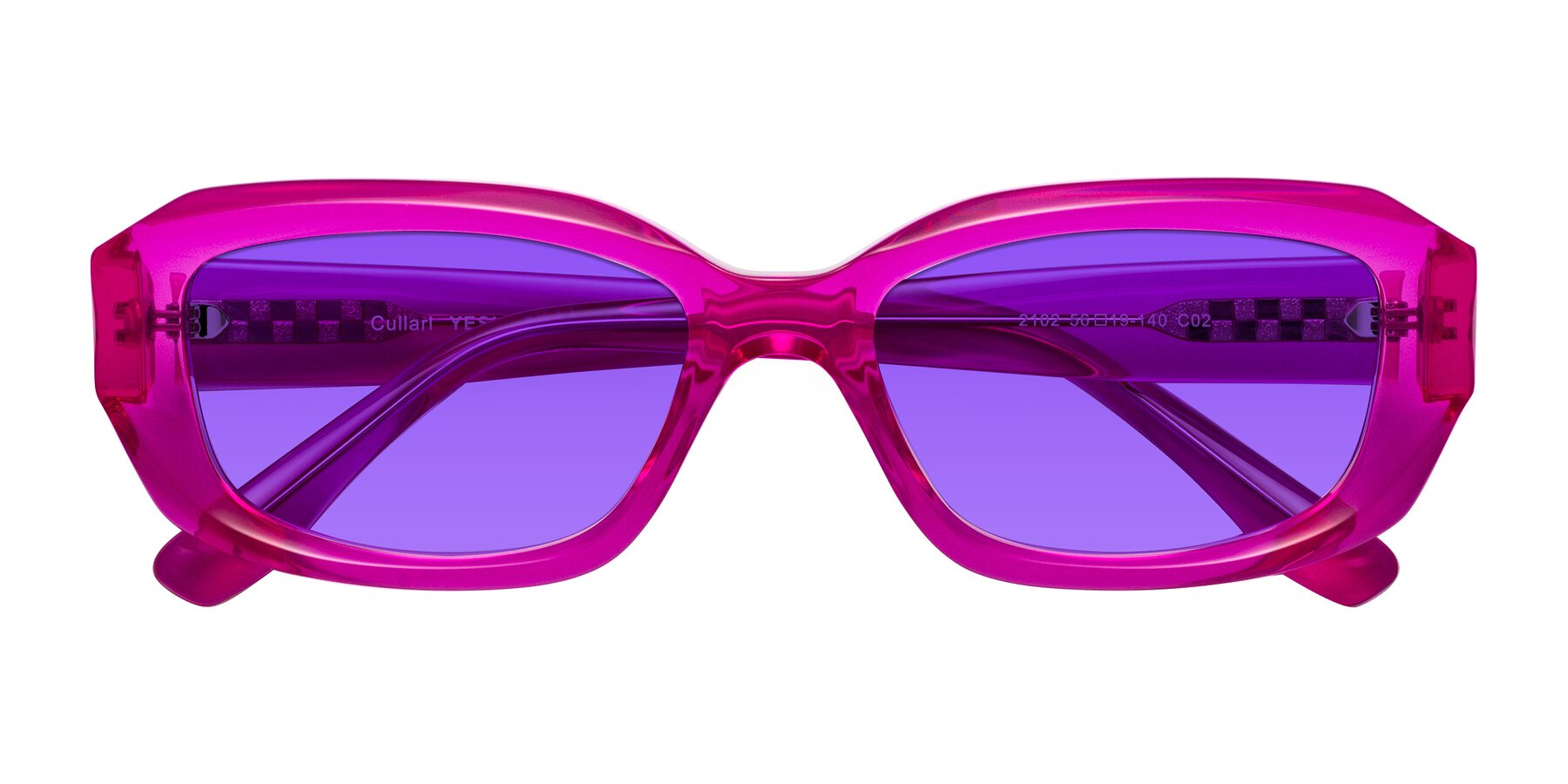 Folded Front of Cullari in Magenta with Purple Tinted Lenses