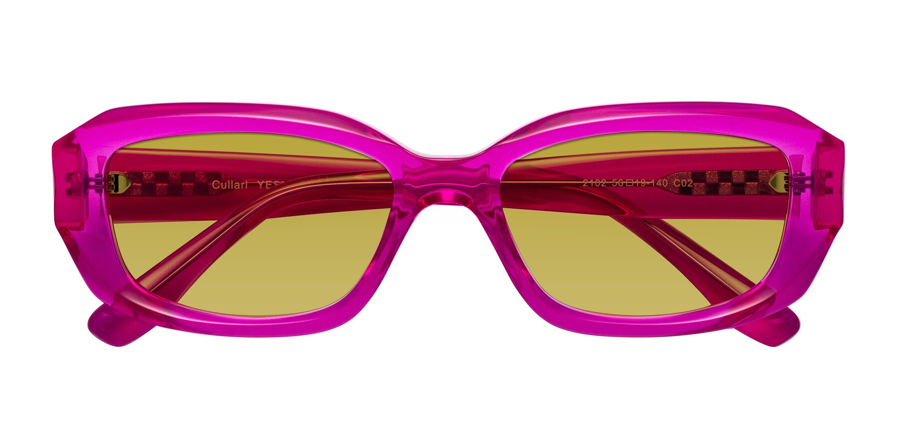 Folded Front of Cullari in Magenta with Champagne Tinted Lenses
