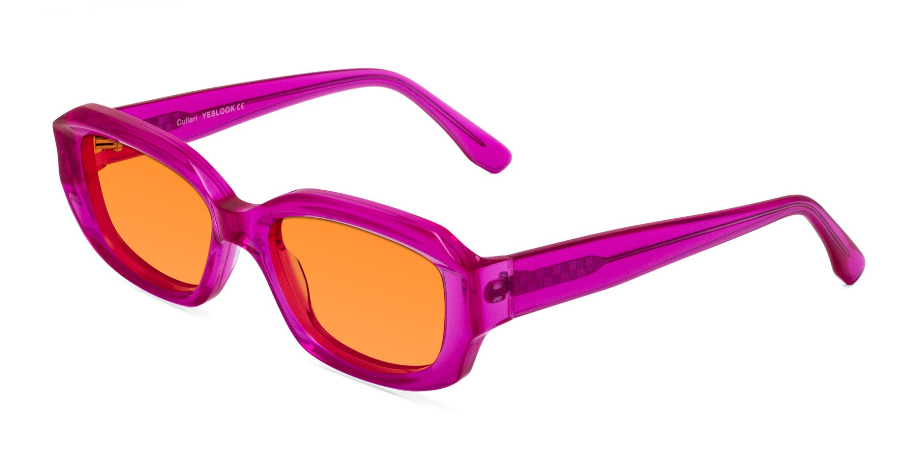 Angle of Cullari in Magenta with Orange Tinted Lenses