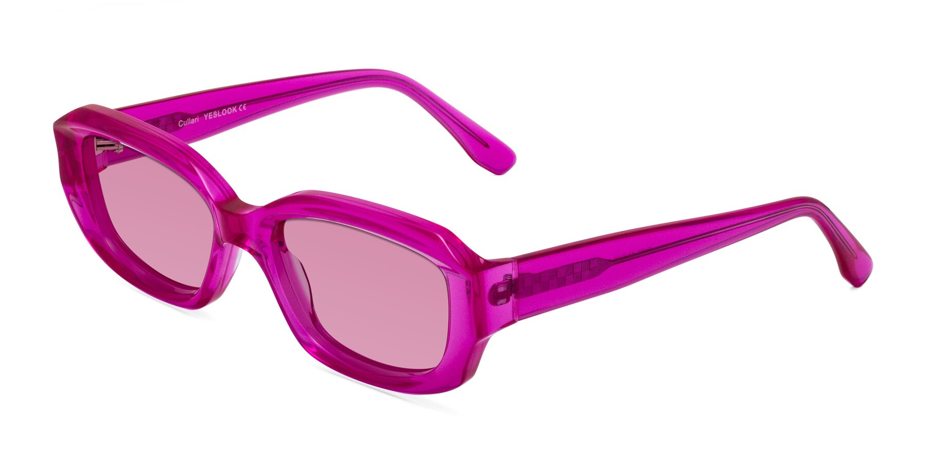 Angle of Cullari in Magenta with Medium Wine Tinted Lenses