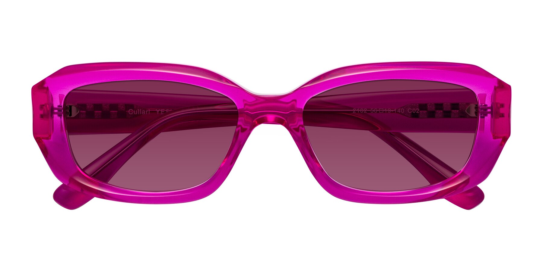 Folded Front of Cullari in Magenta with Wine Tinted Lenses