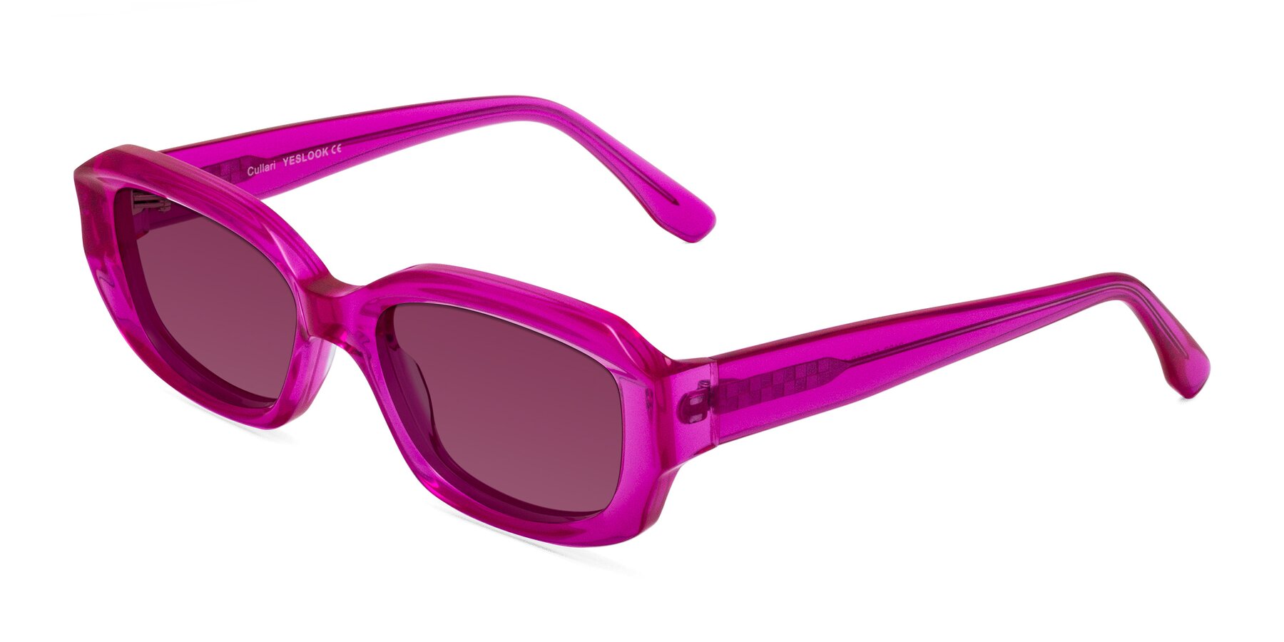 Angle of Cullari in Magenta with Wine Tinted Lenses
