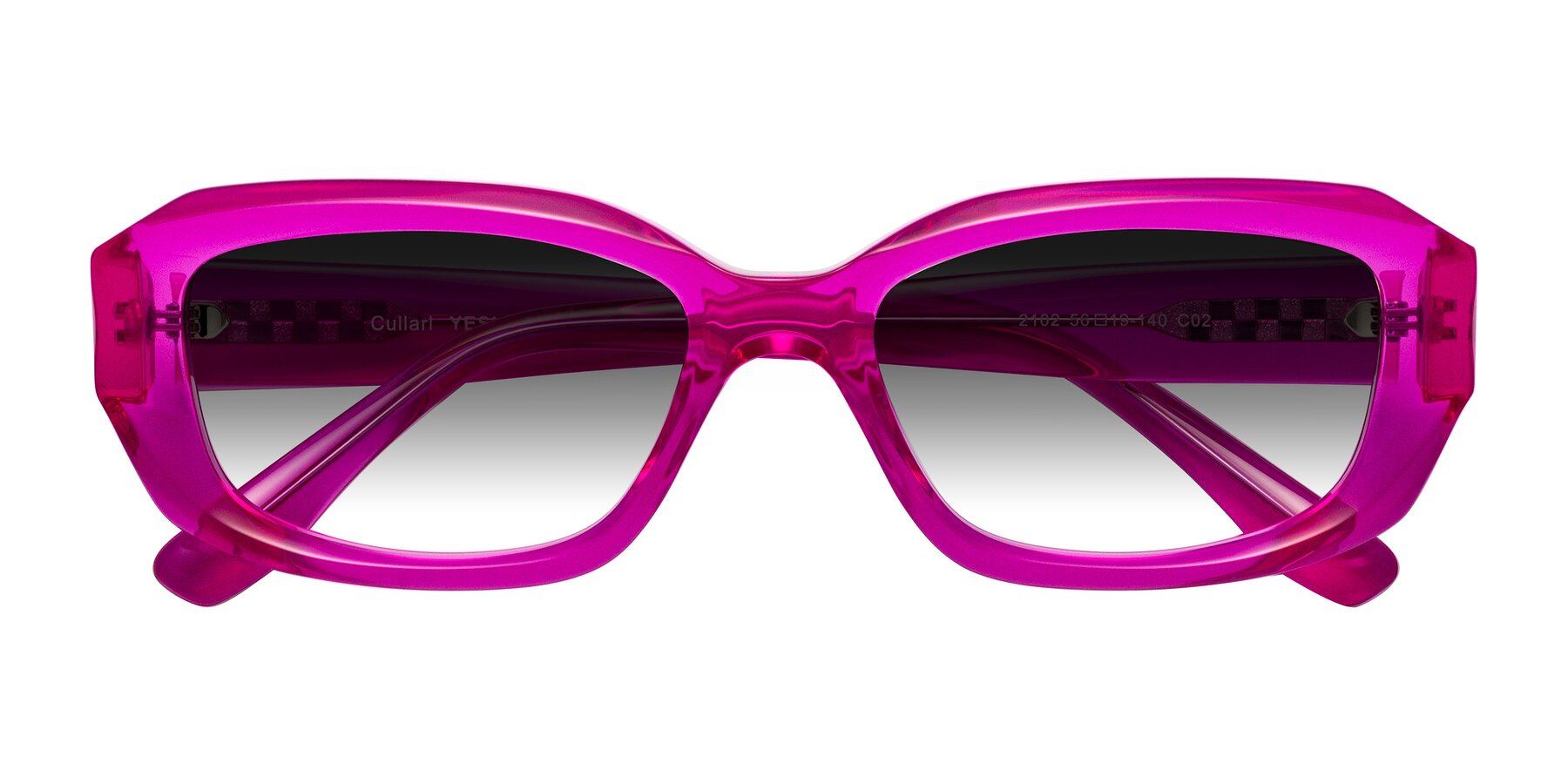 Folded Front of Cullari in Magenta with Gray Gradient Lenses