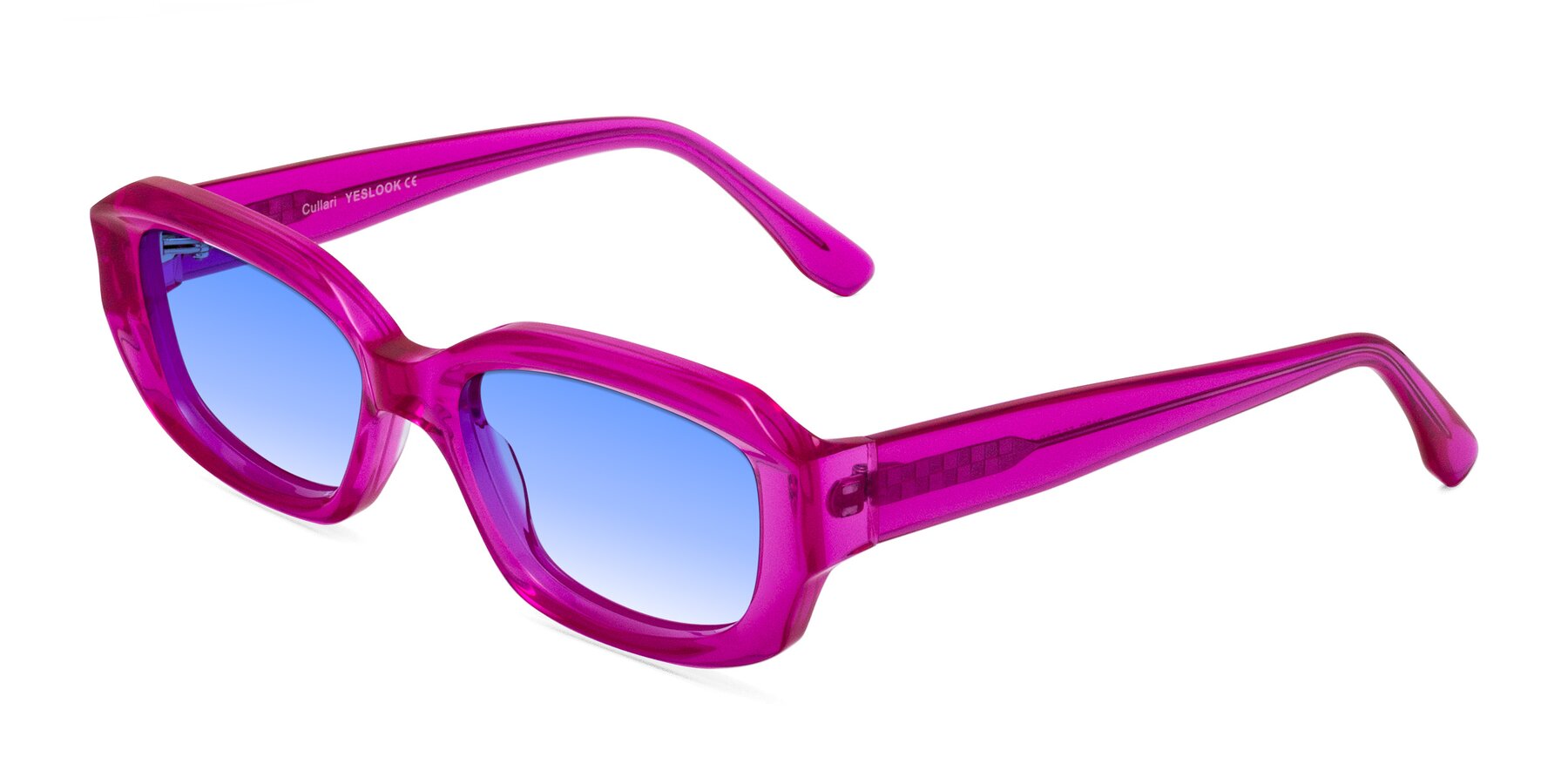 Angle of Cullari in Magenta with Blue Gradient Lenses