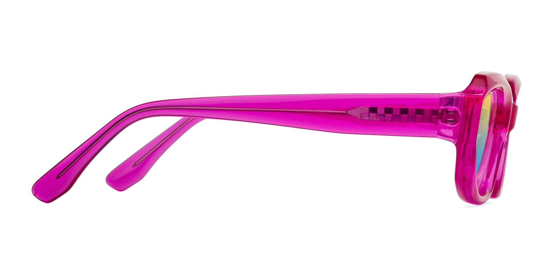 Side of Cullari in Magenta with Yellow / Blue Gradient Lenses