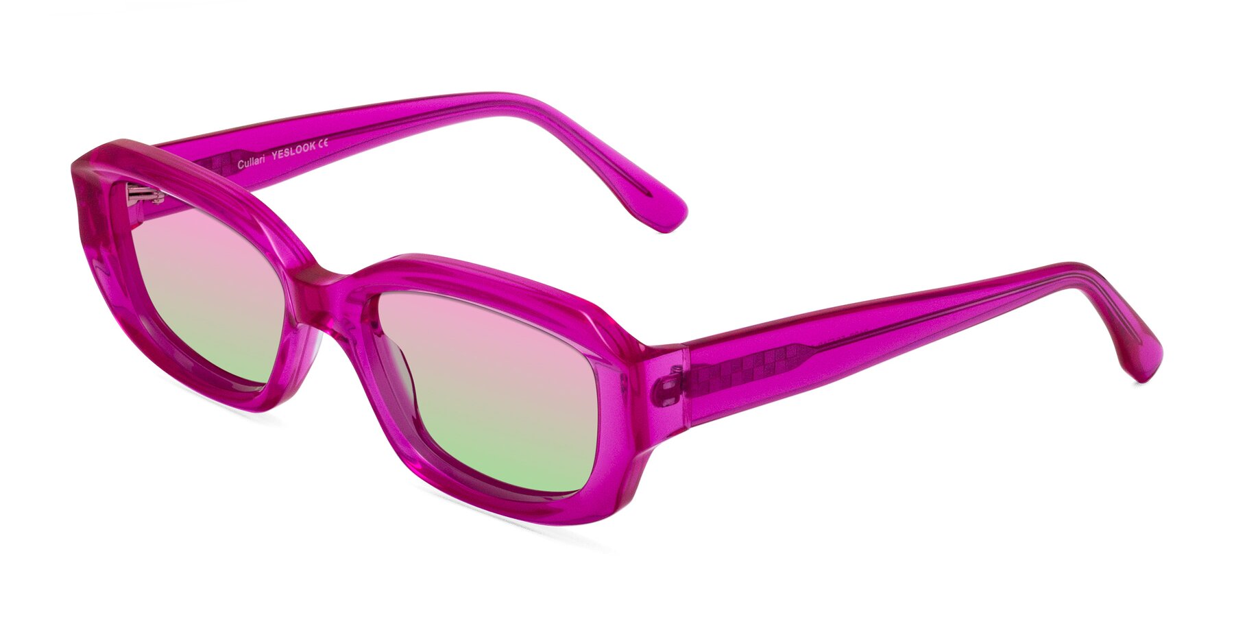 Angle of Cullari in Magenta with Pink / Green Gradient Lenses