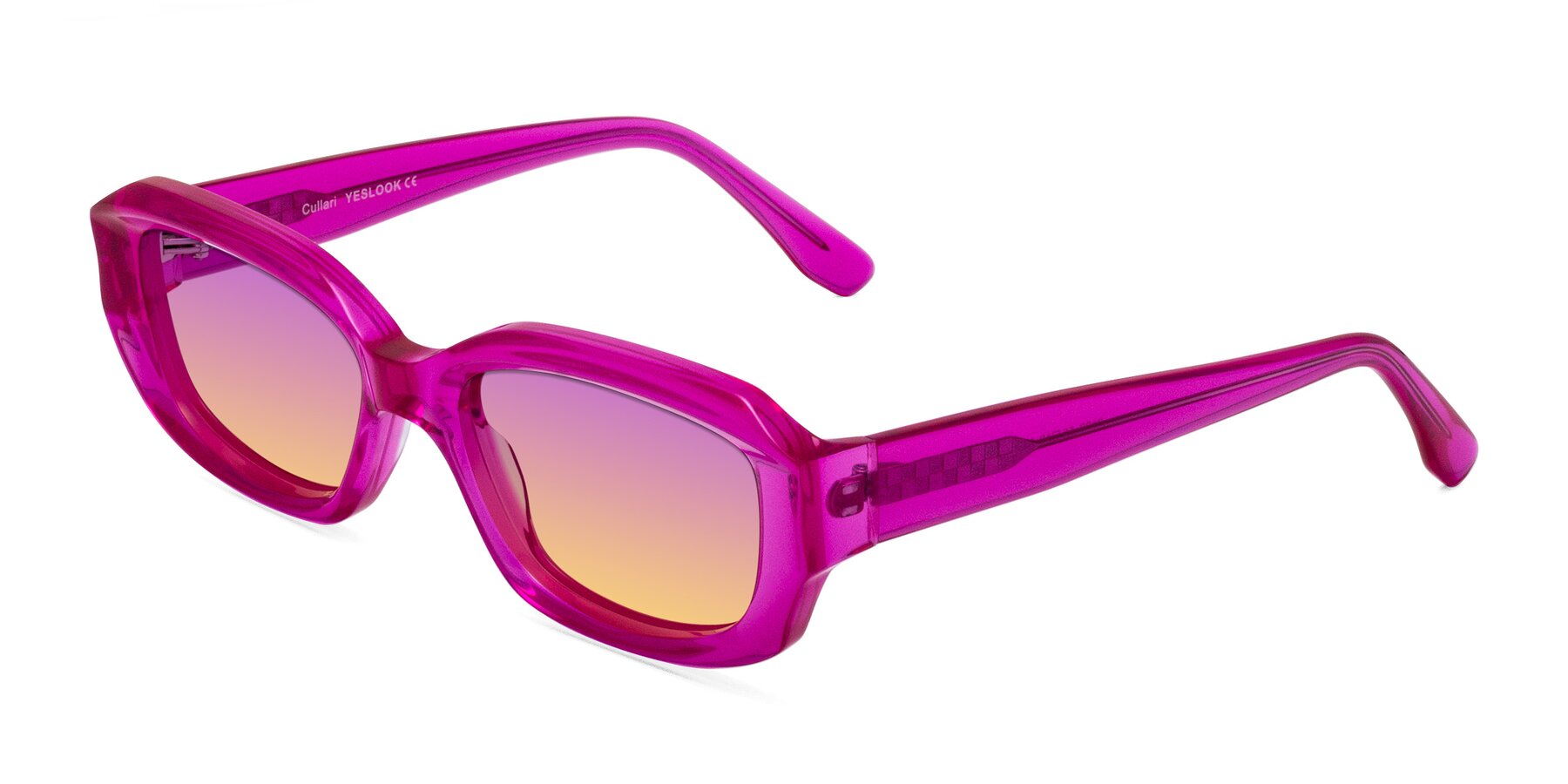 Angle of Cullari in Magenta with Purple / Yellow Gradient Lenses