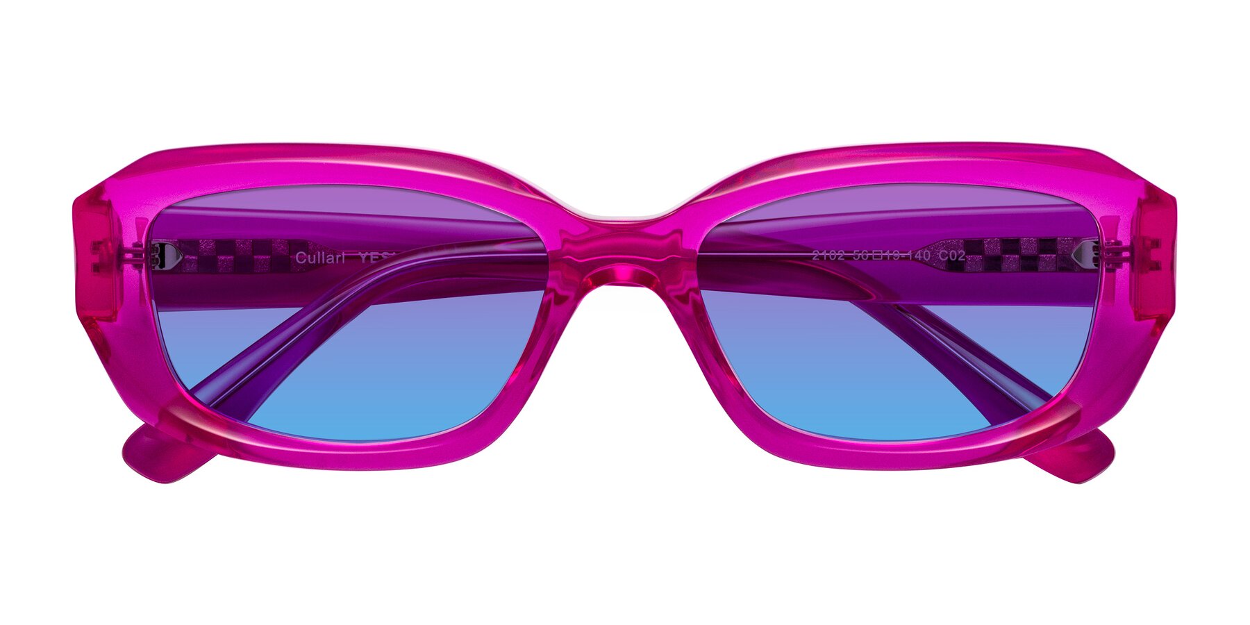 Folded Front of Cullari in Magenta with Purple / Blue Gradient Lenses