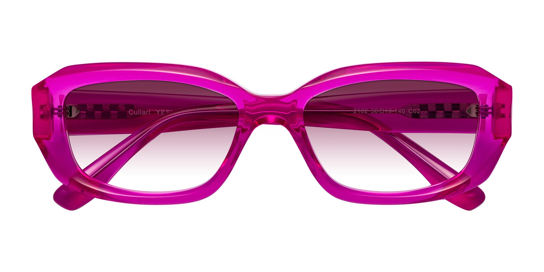Folded Front of Cullari in Magenta with Wine Gradient Lenses