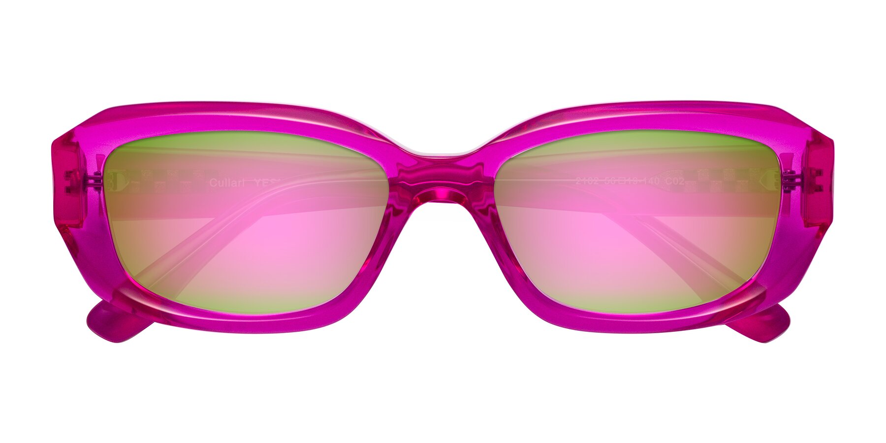 Folded Front of Cullari in Magenta with Pink Mirrored Lenses