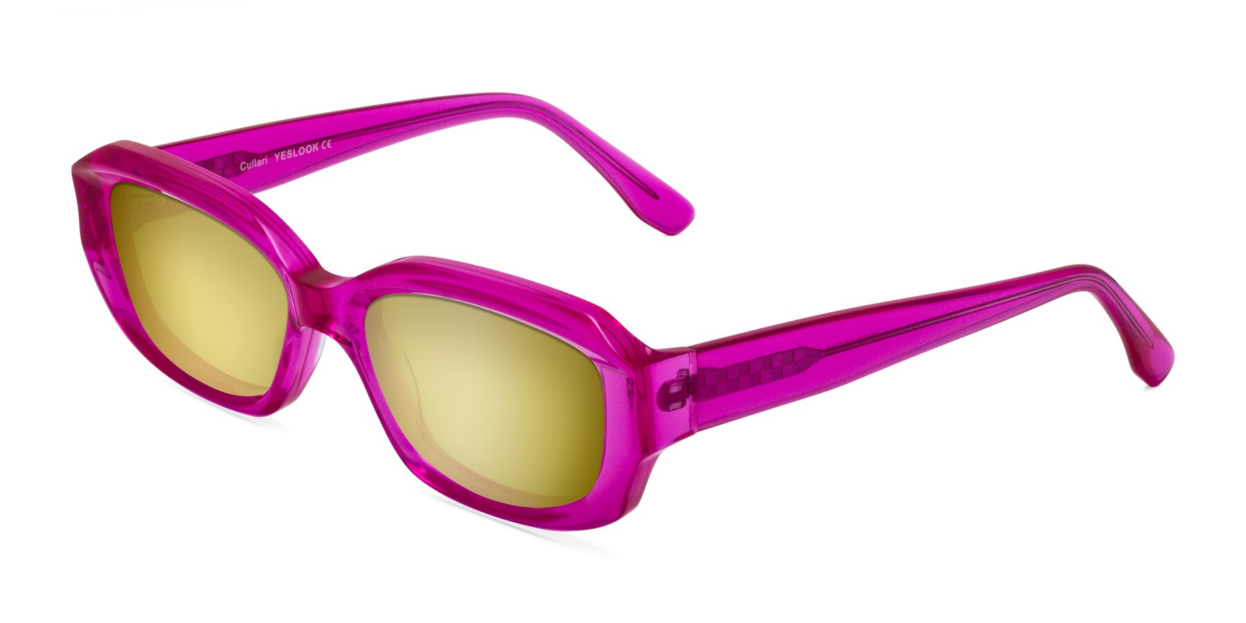 Angle of Cullari in Magenta with Gold Mirrored Lenses