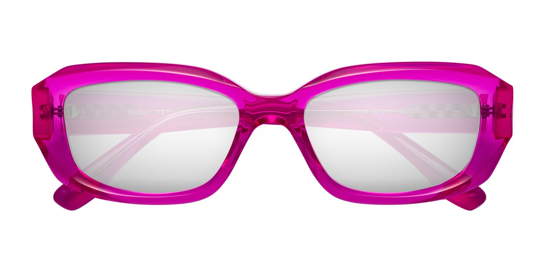 Folded Front of Cullari in Magenta with Silver Mirrored Lenses
