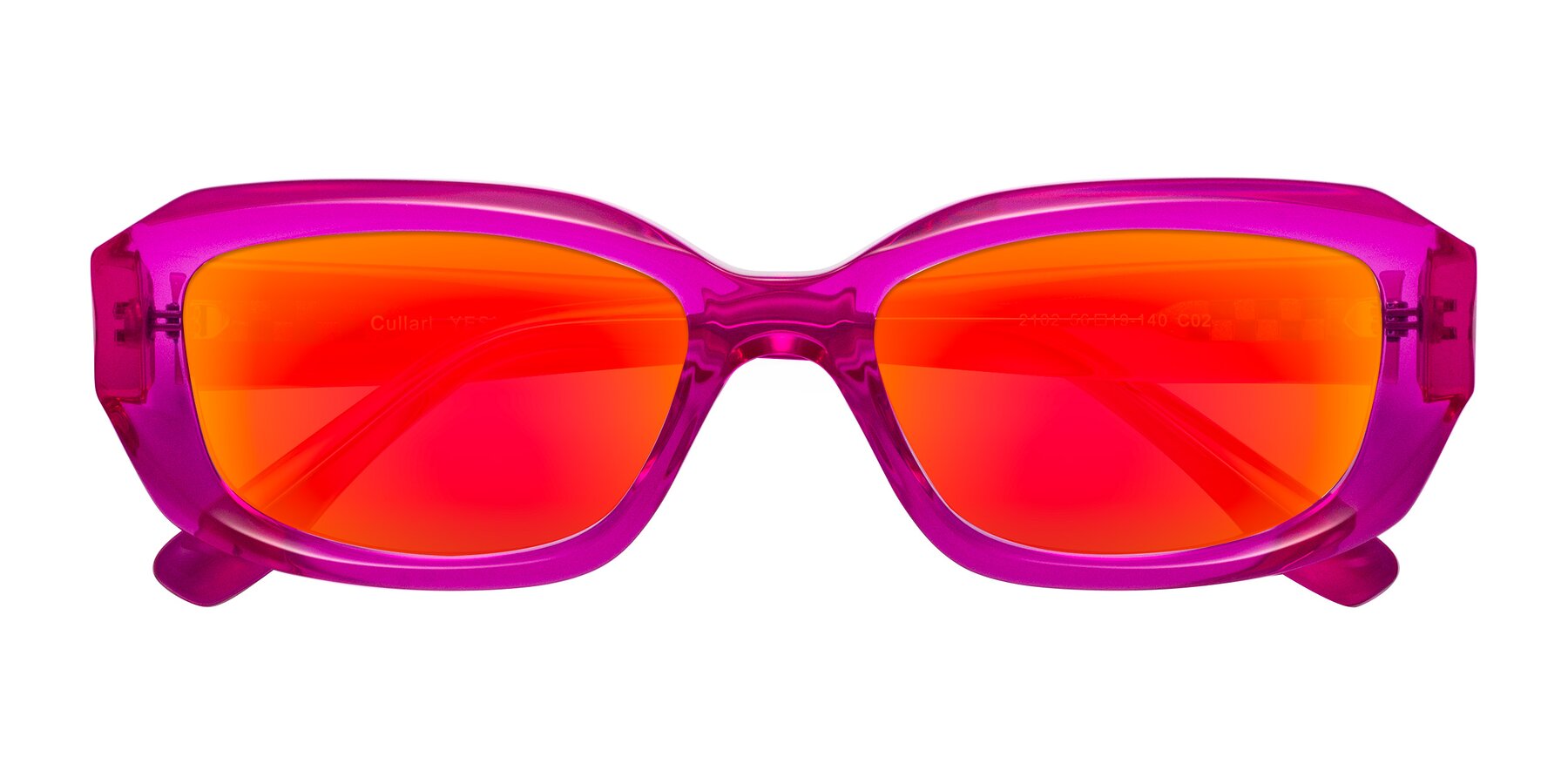 Folded Front of Cullari in Magenta with Red Gold Mirrored Lenses