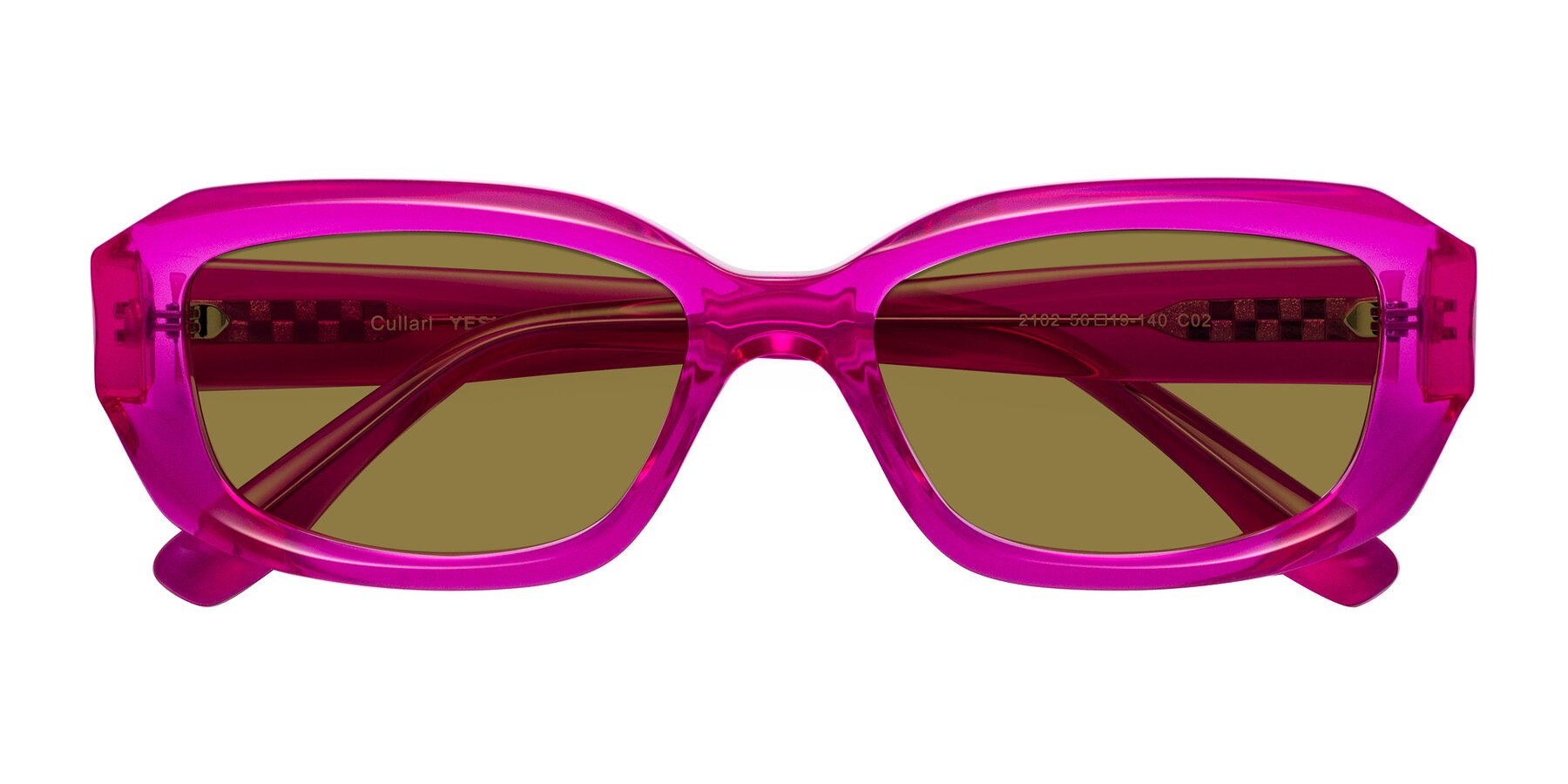 Folded Front of Cullari in Magenta with Brown Polarized Lenses