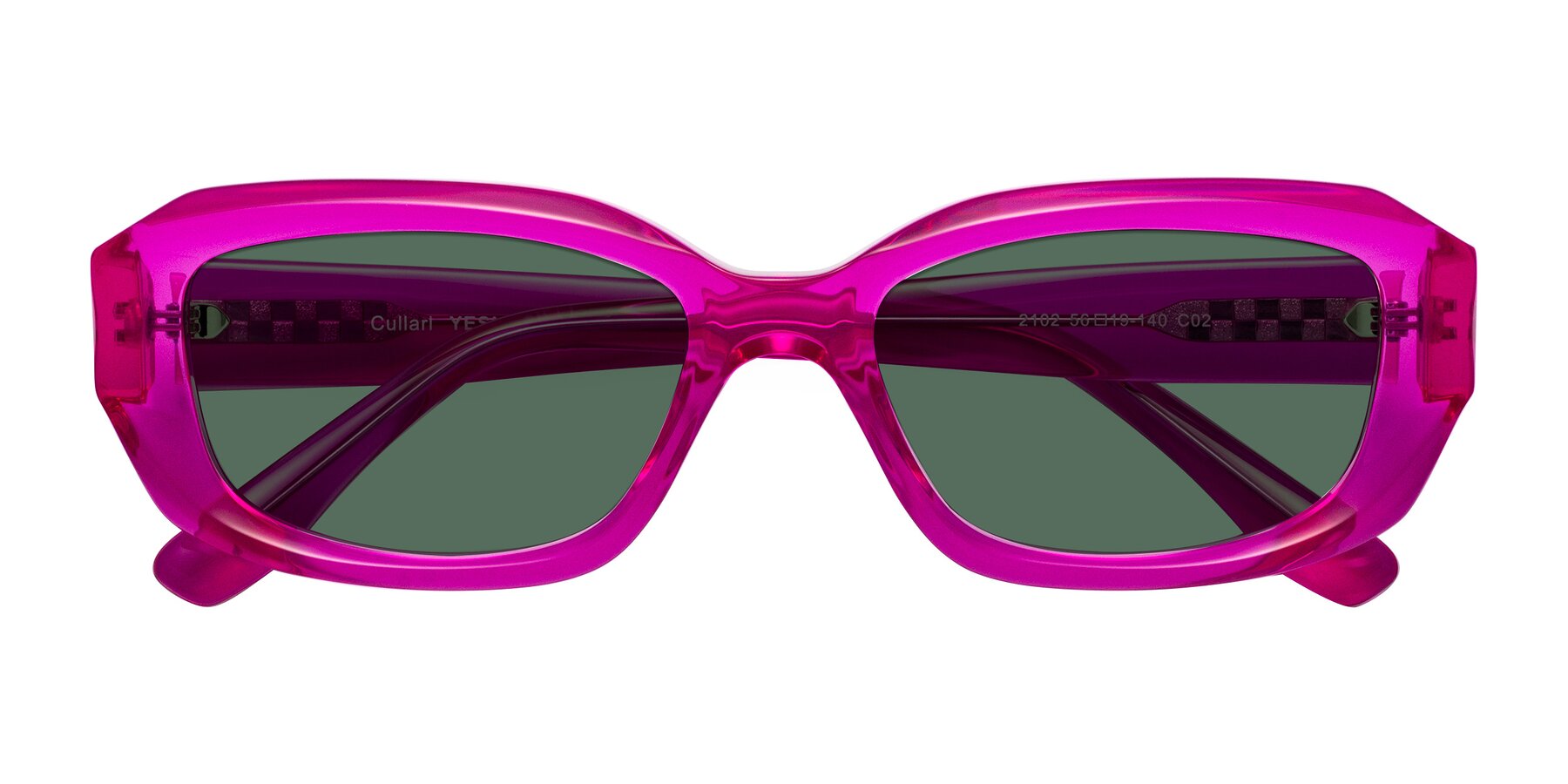 Folded Front of Cullari in Magenta with Green Polarized Lenses