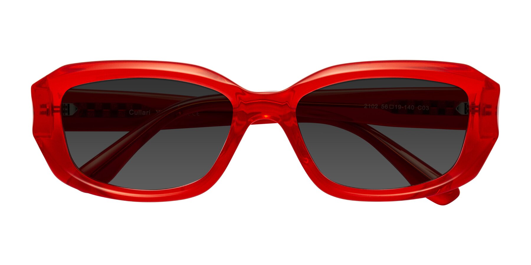 Folded Front of Cullari in Chili Pepper with Gray Tinted Lenses