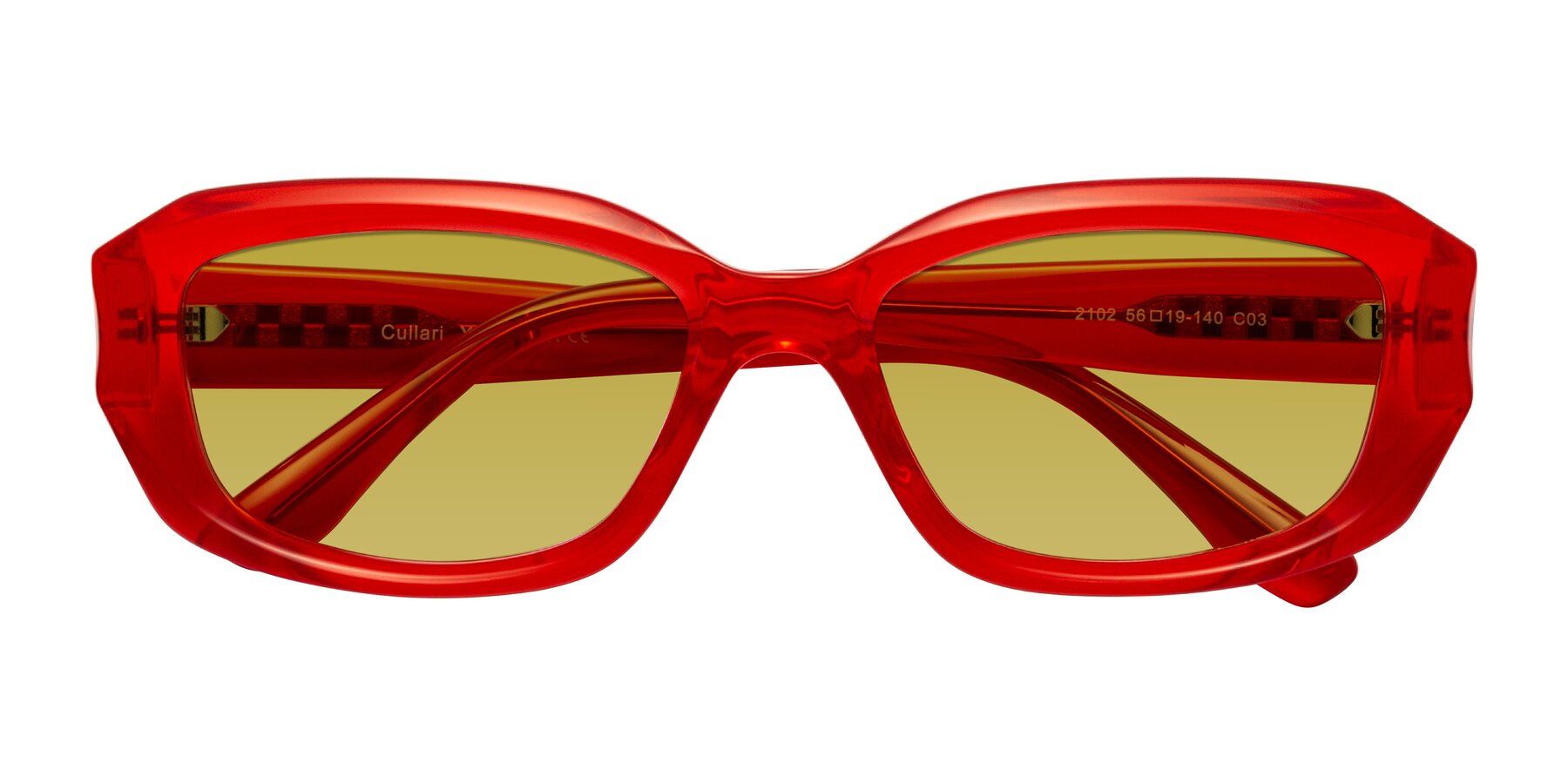 Folded Front of Cullari in Chili Pepper with Champagne Tinted Lenses