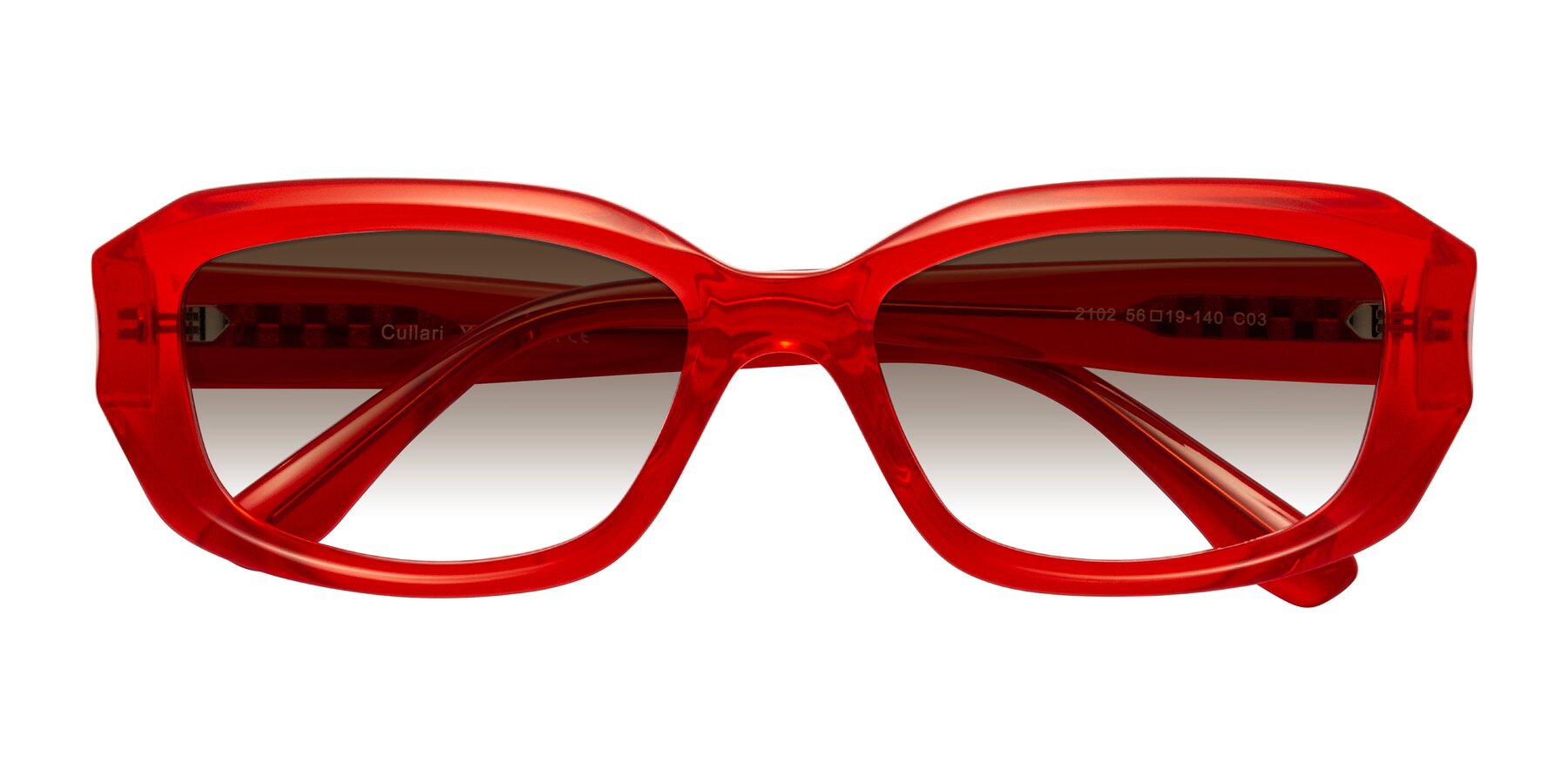 Folded Front of Cullari in Chili Pepper with Brown Gradient Lenses