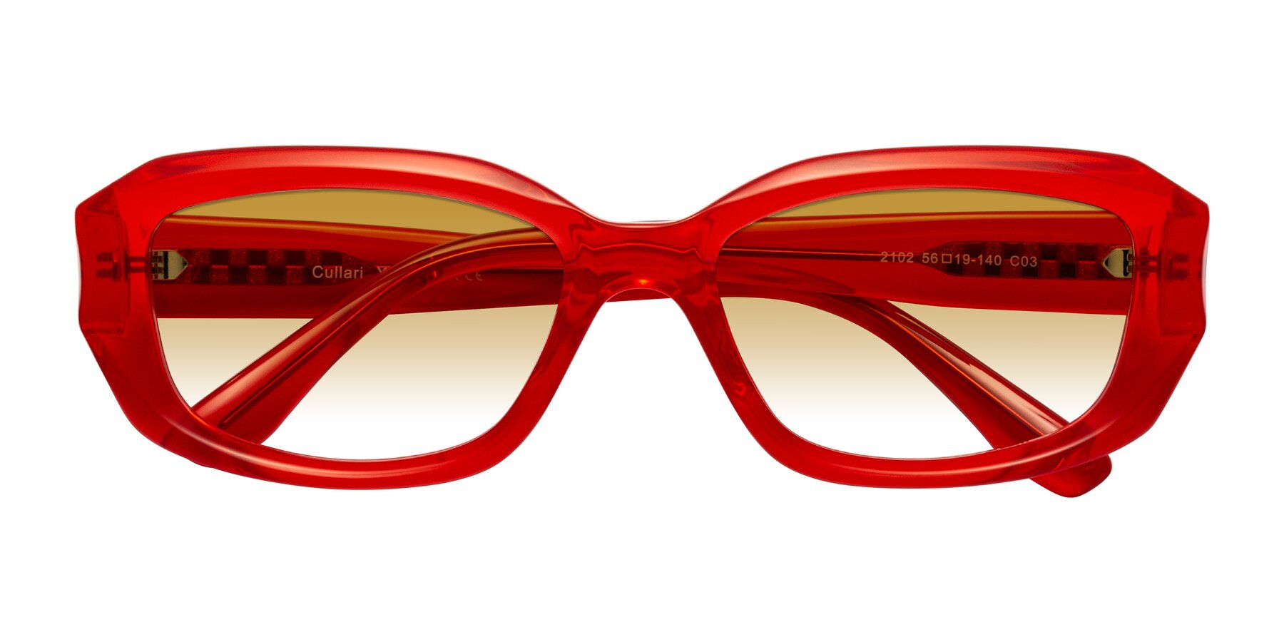 Folded Front of Cullari in Chili Pepper with Champagne Gradient Lenses