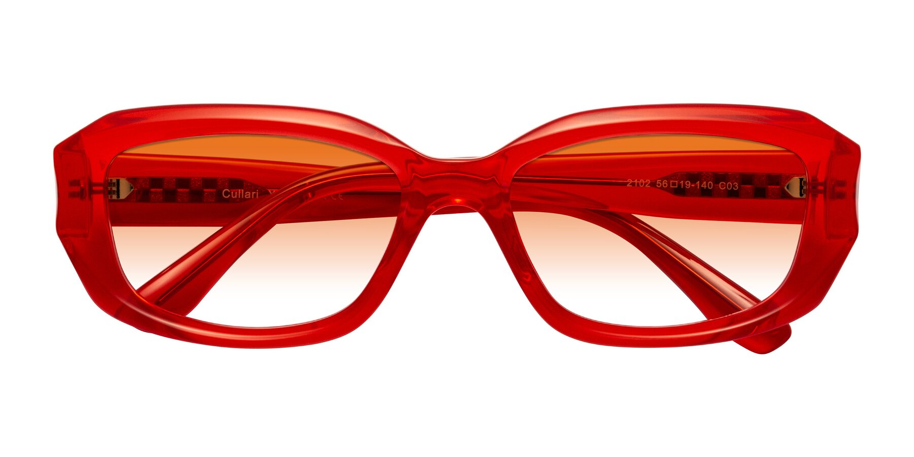 Folded Front of Cullari in Chili Pepper with Orange Gradient Lenses