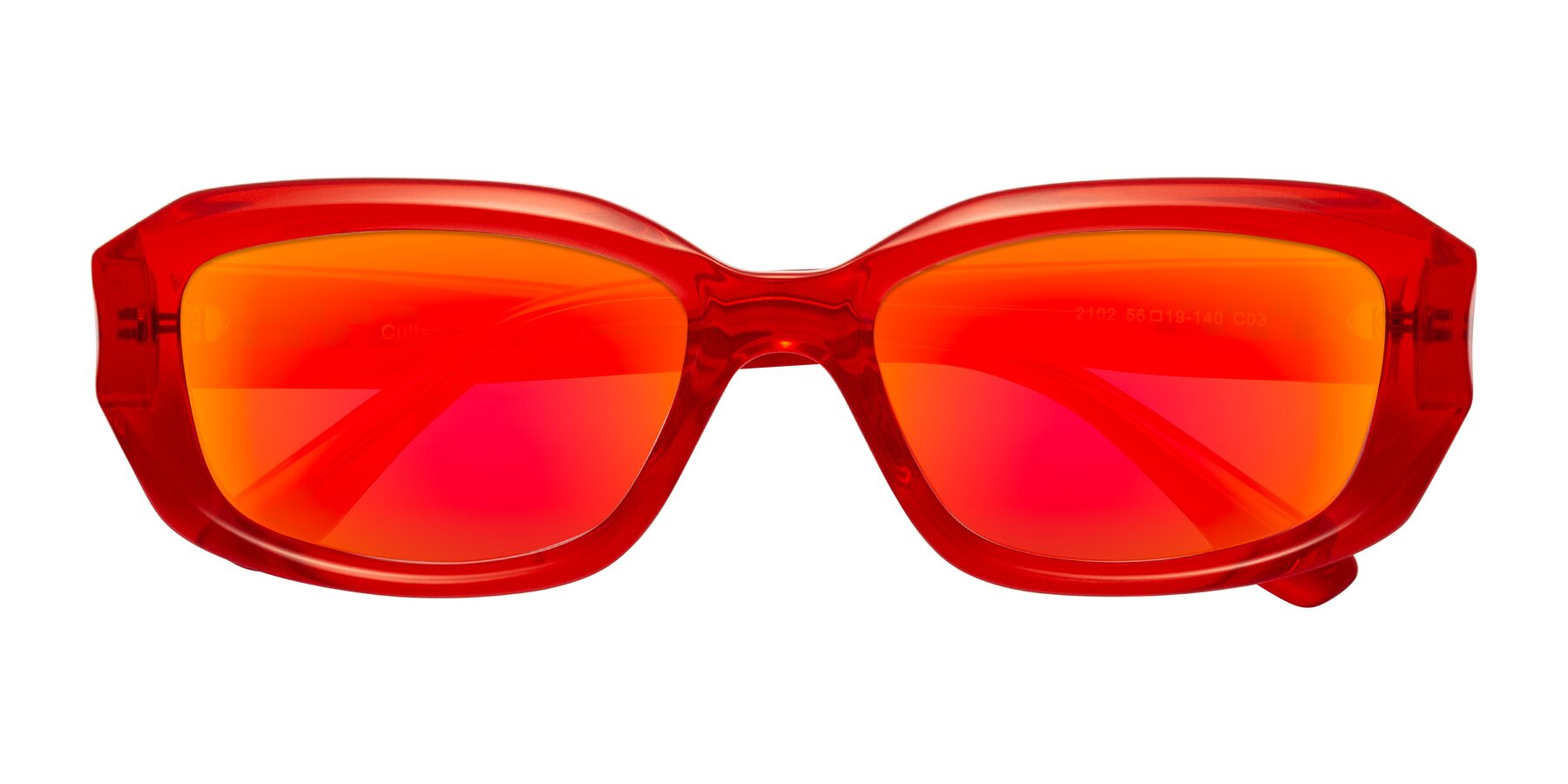 Folded Front of Cullari in Chili Pepper with Red Gold Mirrored Lenses