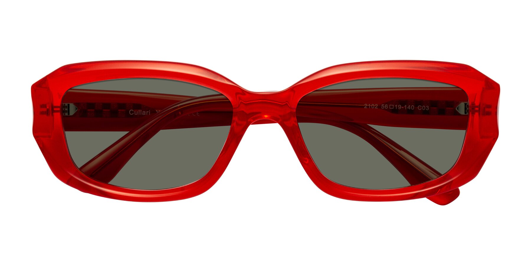 Folded Front of Cullari in Chili Pepper with Gray Polarized Lenses
