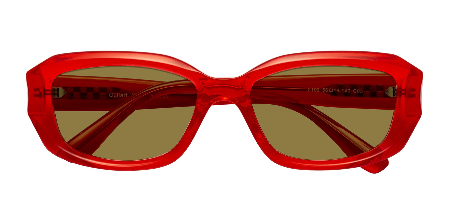 Folded Front of Cullari in Chili Pepper with Brown Polarized Lenses