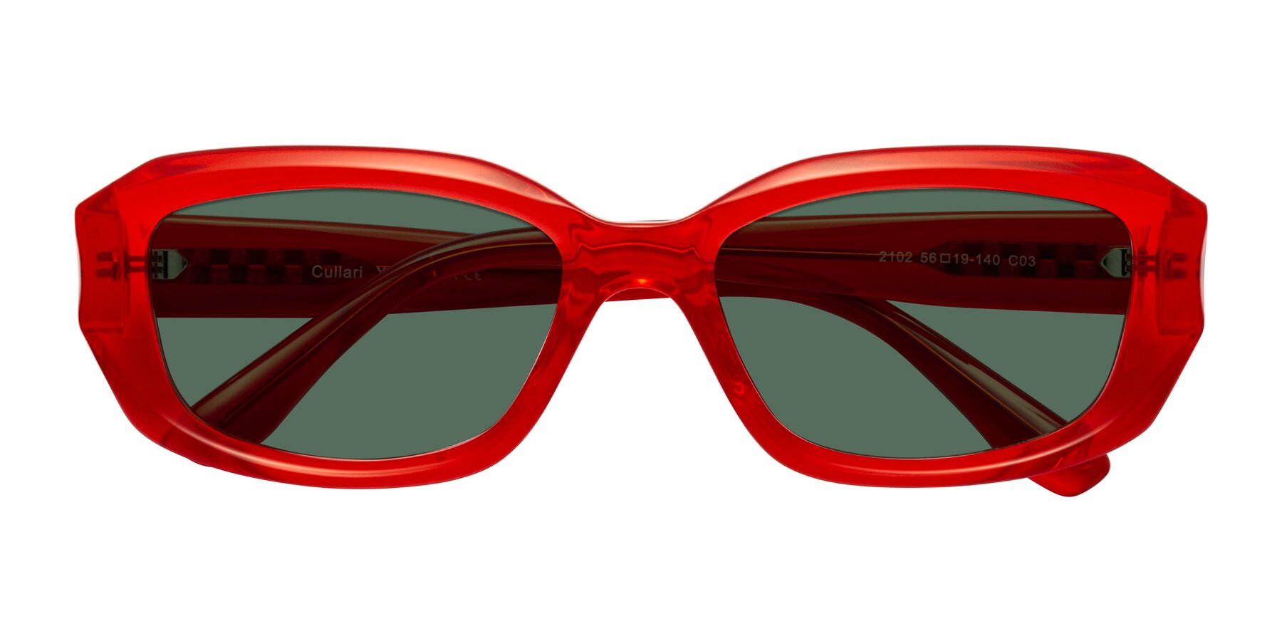 Folded Front of Cullari in Chili Pepper with Green Polarized Lenses