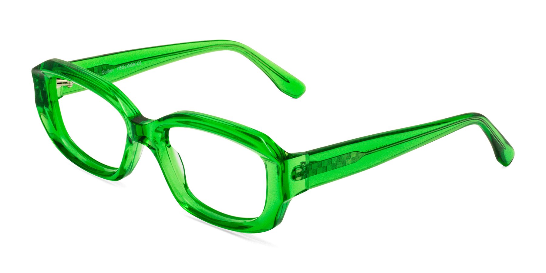 Angle of Cullari in Grass Green with Clear Blue Light Blocking Lenses
