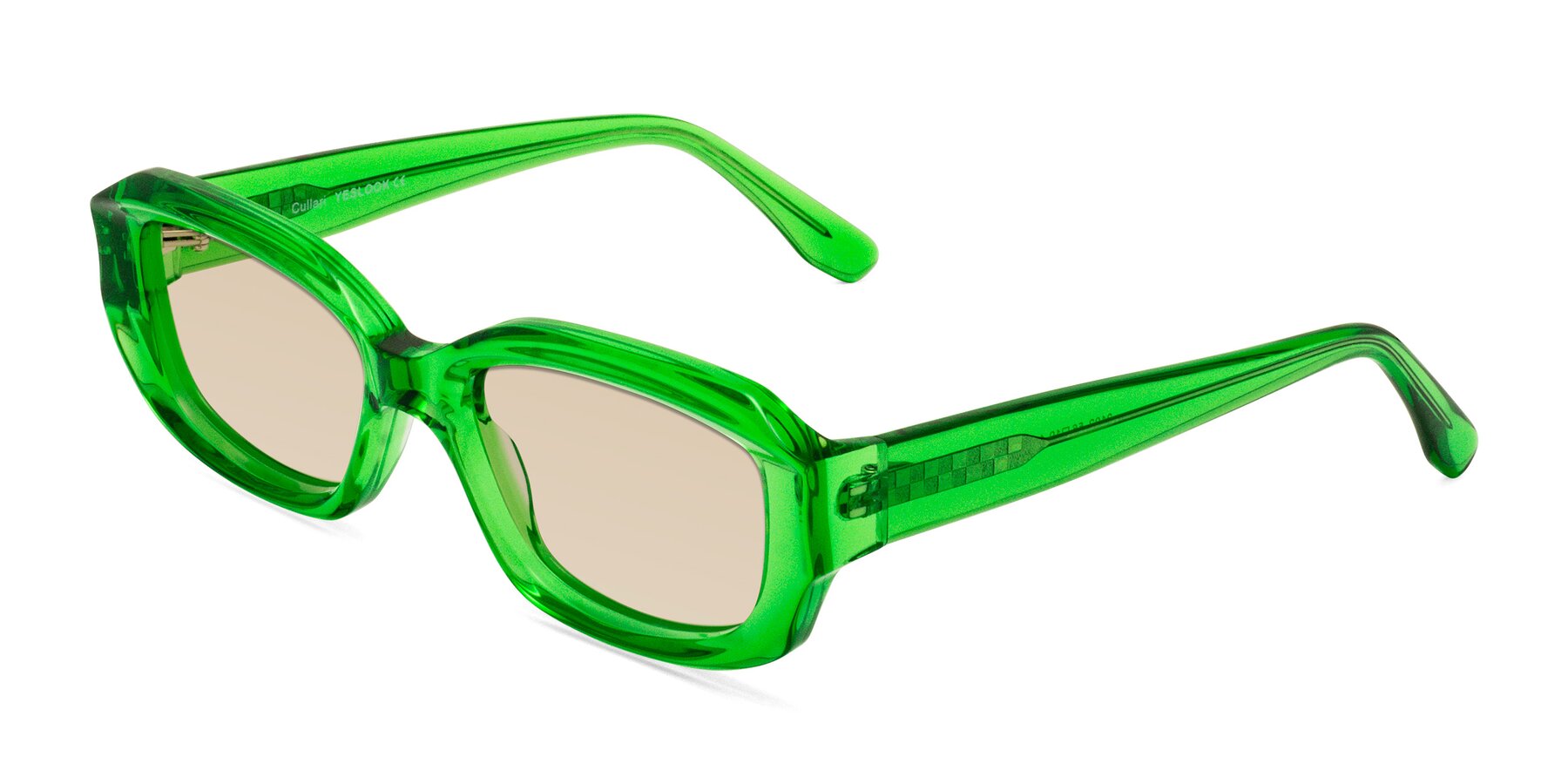 Angle of Cullari in Grass Green with Light Brown Tinted Lenses