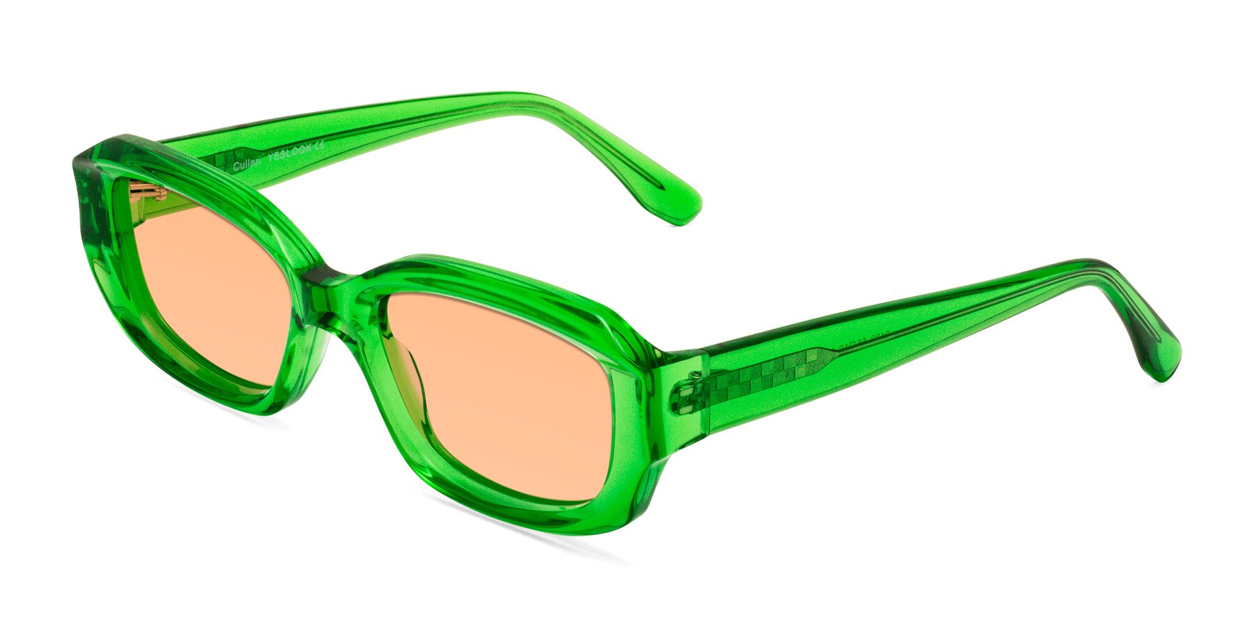 Angle of Cullari in Grass Green with Light Orange Tinted Lenses