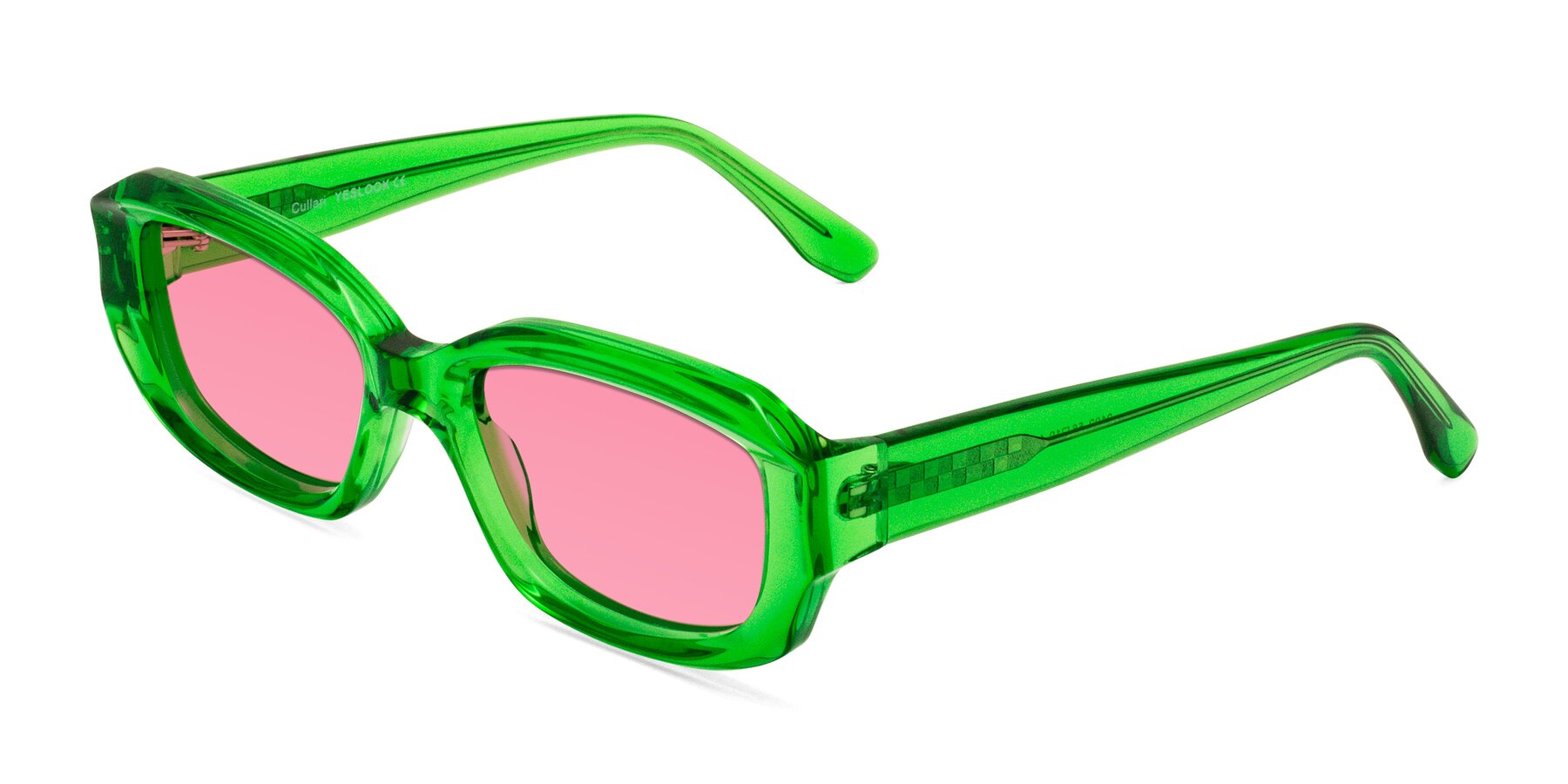 Angle of Cullari in Grass Green with Pink Tinted Lenses