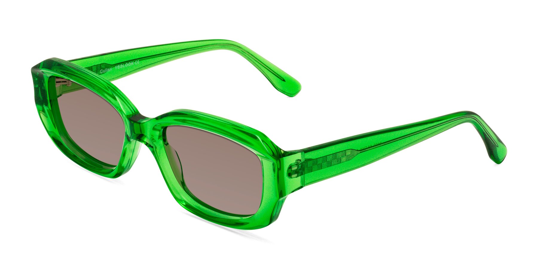 Angle of Cullari in Grass Green with Medium Brown Tinted Lenses