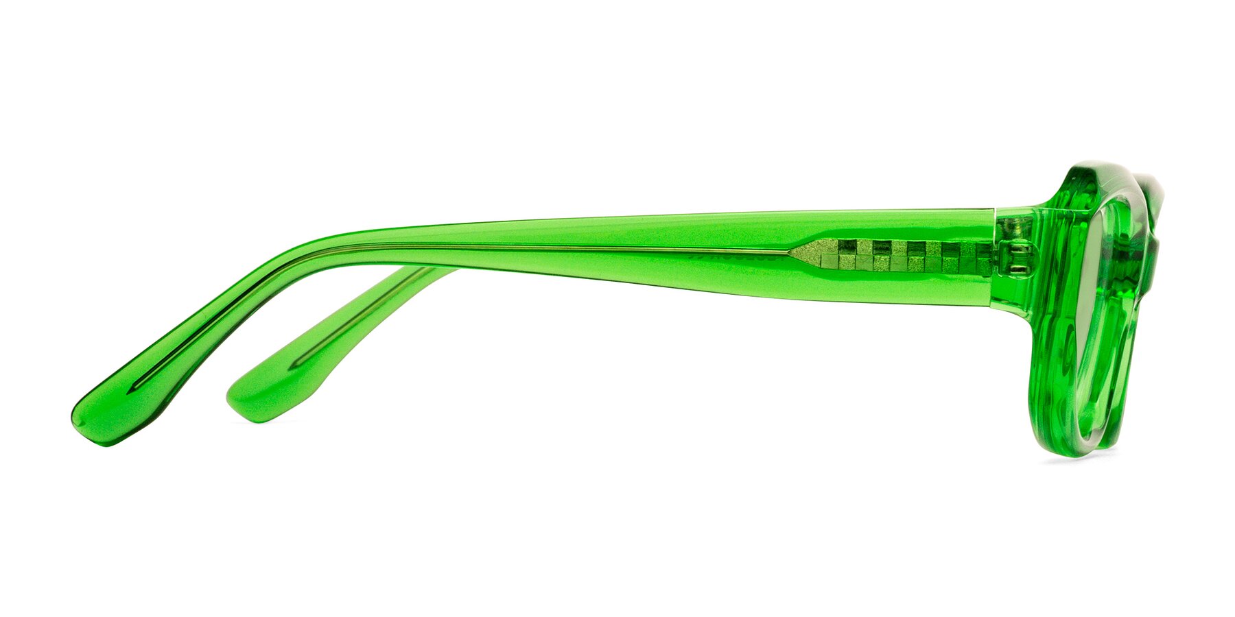 Side of Cullari in Grass Green with Medium Green Tinted Lenses
