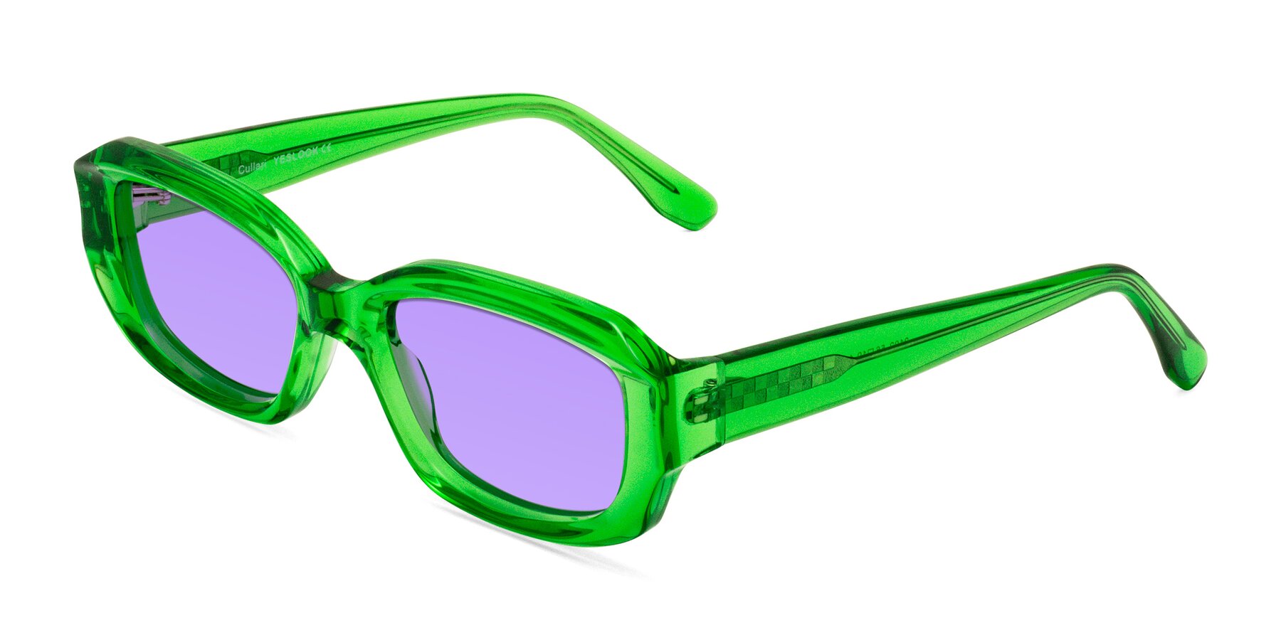 Angle of Cullari in Grass Green with Medium Purple Tinted Lenses